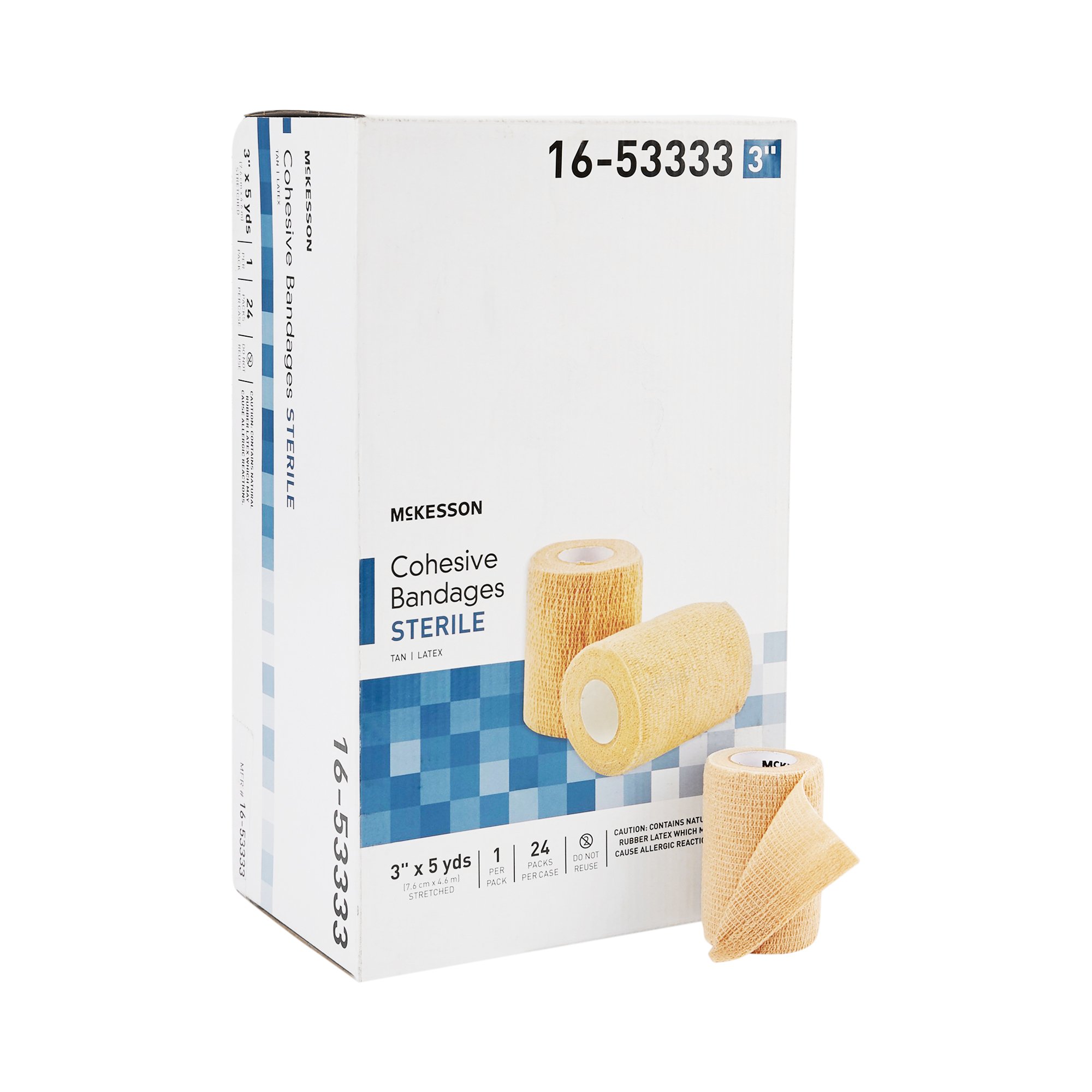McKesson Brand 16-53333 - McKesson Self-adherent Closure Cohesive Bandage, 3 Inch x 5 Yard - 1/Each, 24/Case