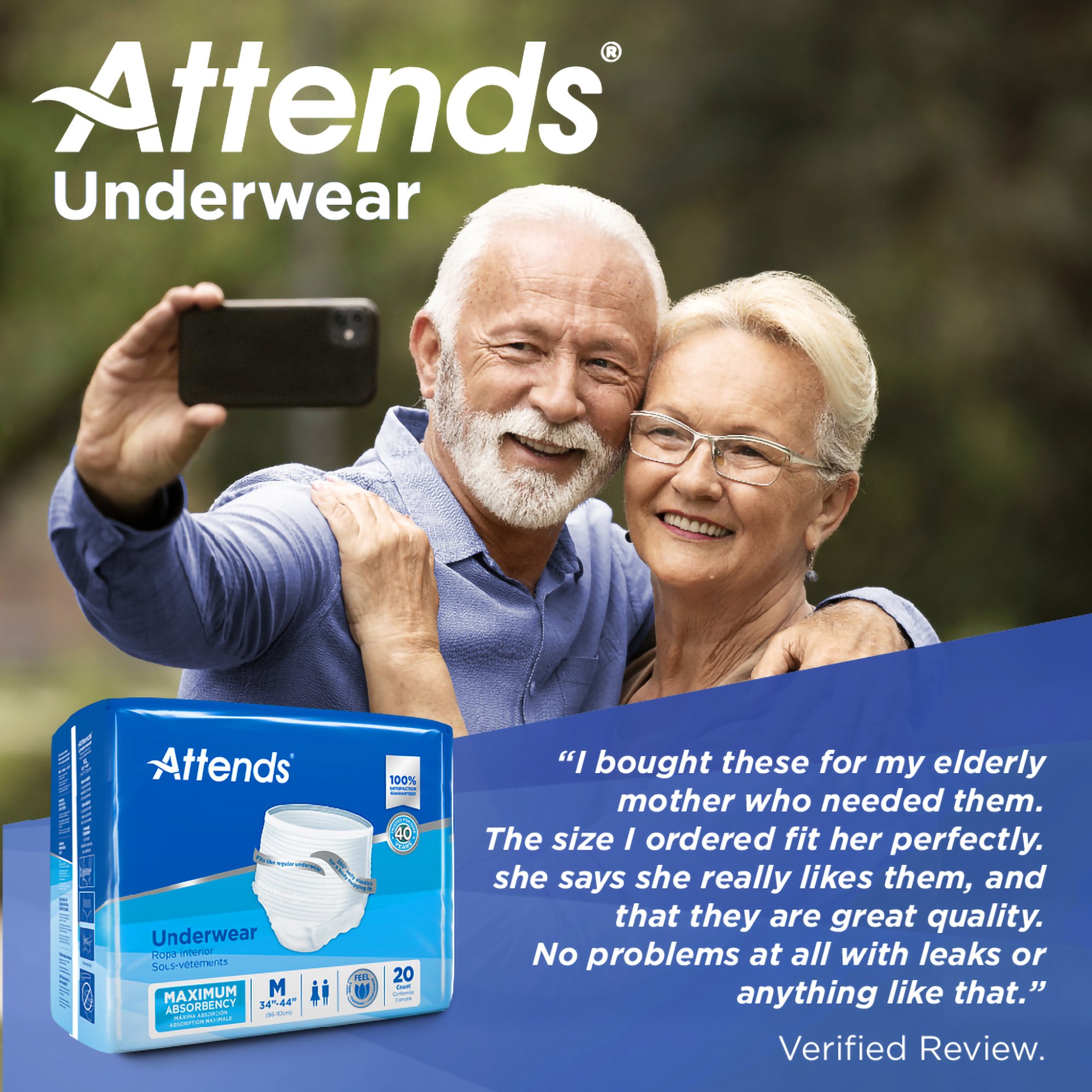 Attends Healthcare Products AP0720 - Attends® Extra Absorbency Underwear, Medium - 1/Bag, 4/Case