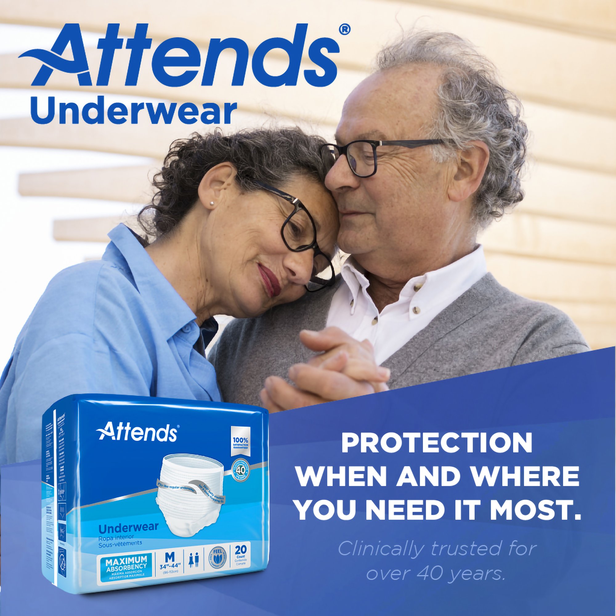 Attends Healthcare Products AP0720 - Attends® Extra Absorbency Underwear, Medium - 1/Bag, 4/Case