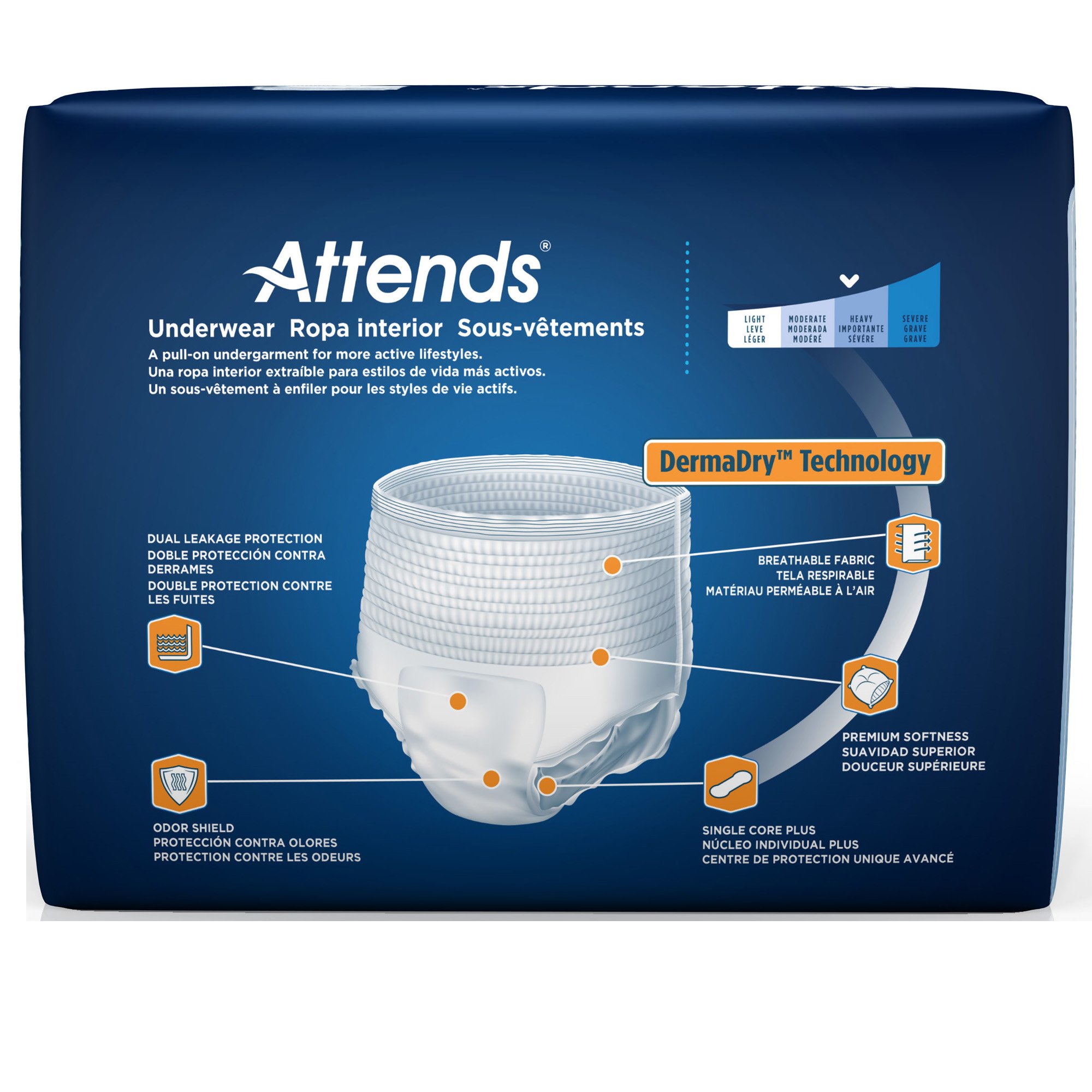 Attends Healthcare Products AP0720 - Attends® Extra Absorbency Underwear, Medium - 1/Bag, 4/Case