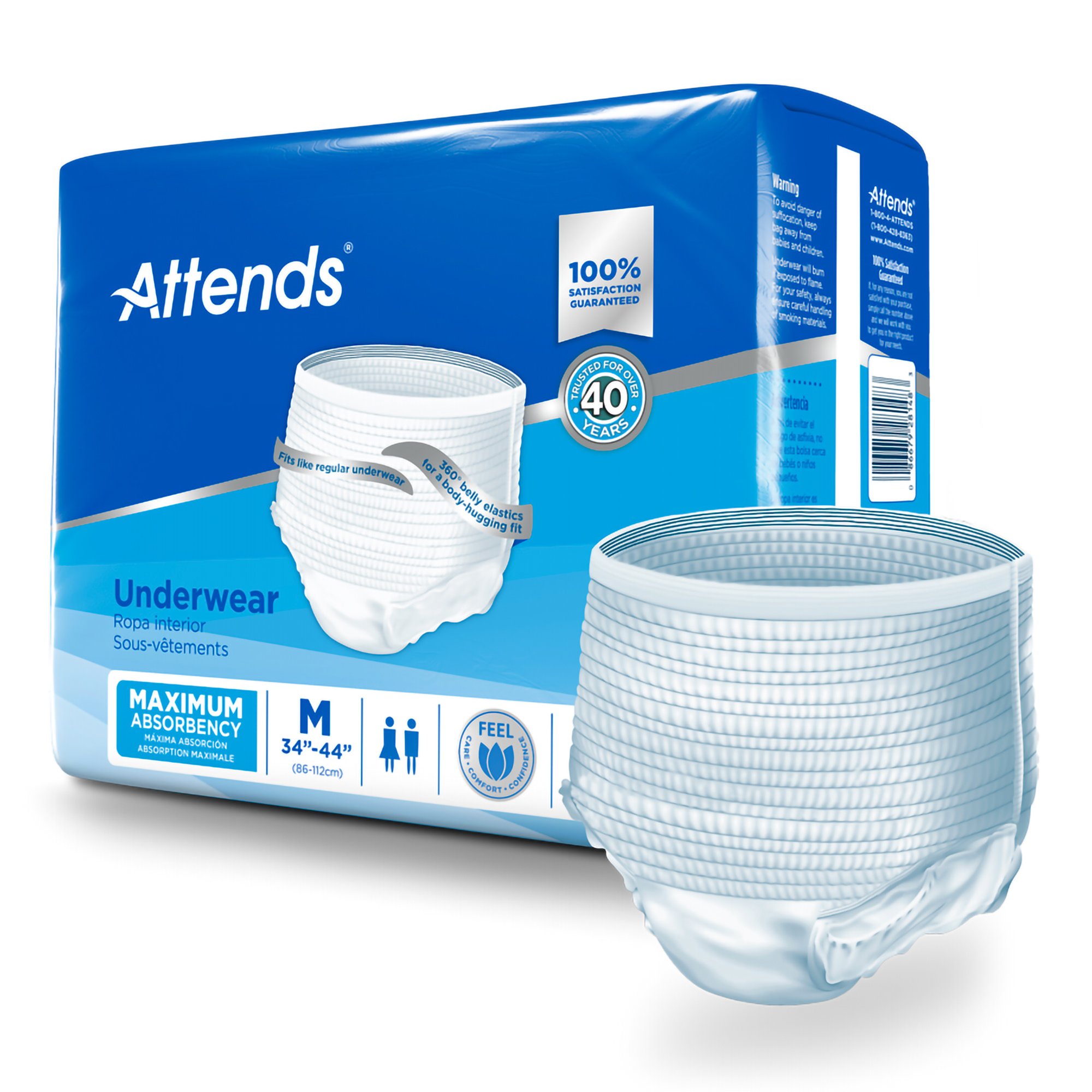 Attends Healthcare Products AP0720 - Attends® Extra Absorbency Underwear, Medium - 1/Bag, 4/Case