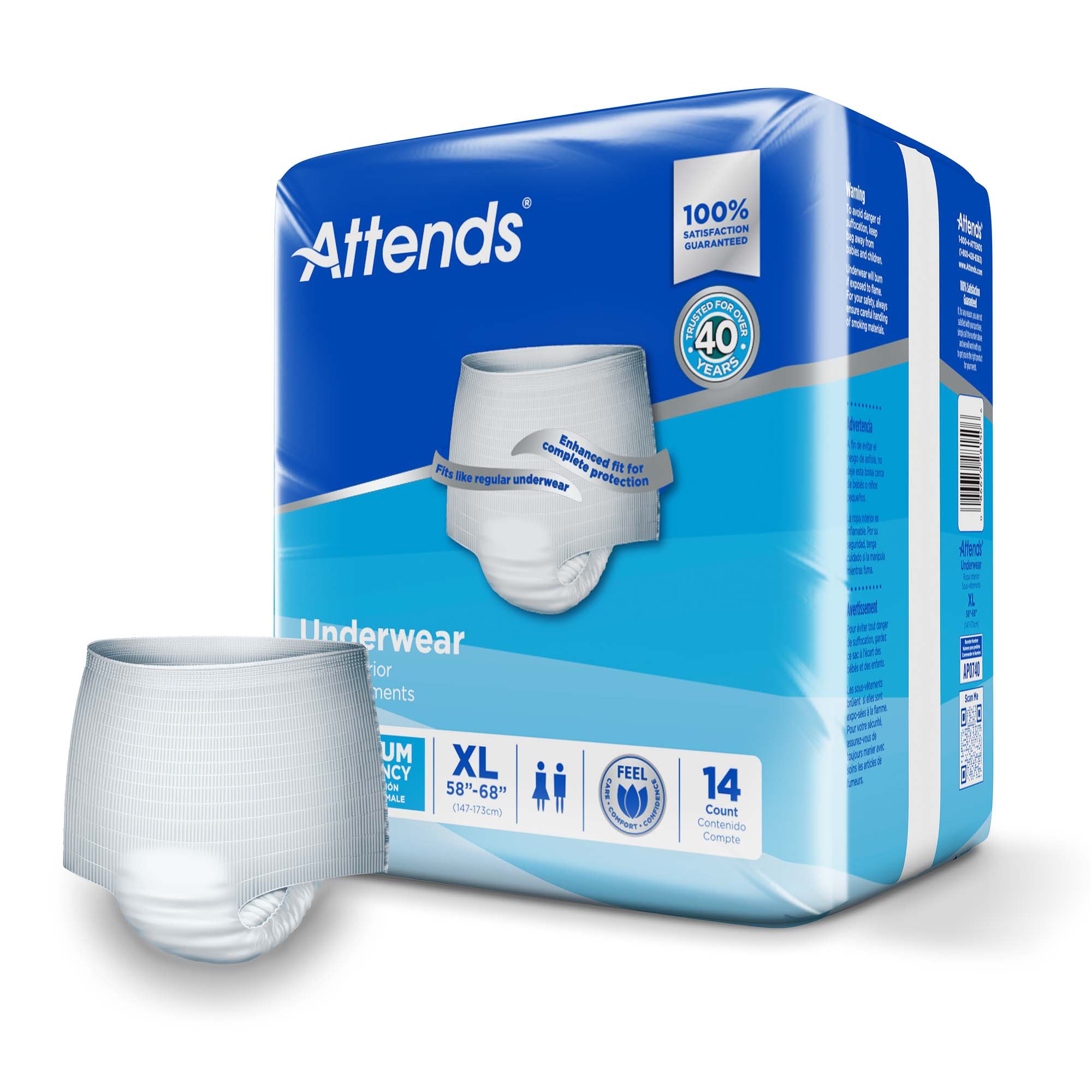 Attends Healthcare Products - AP0740 Attends® Extra Absorbency Underwear