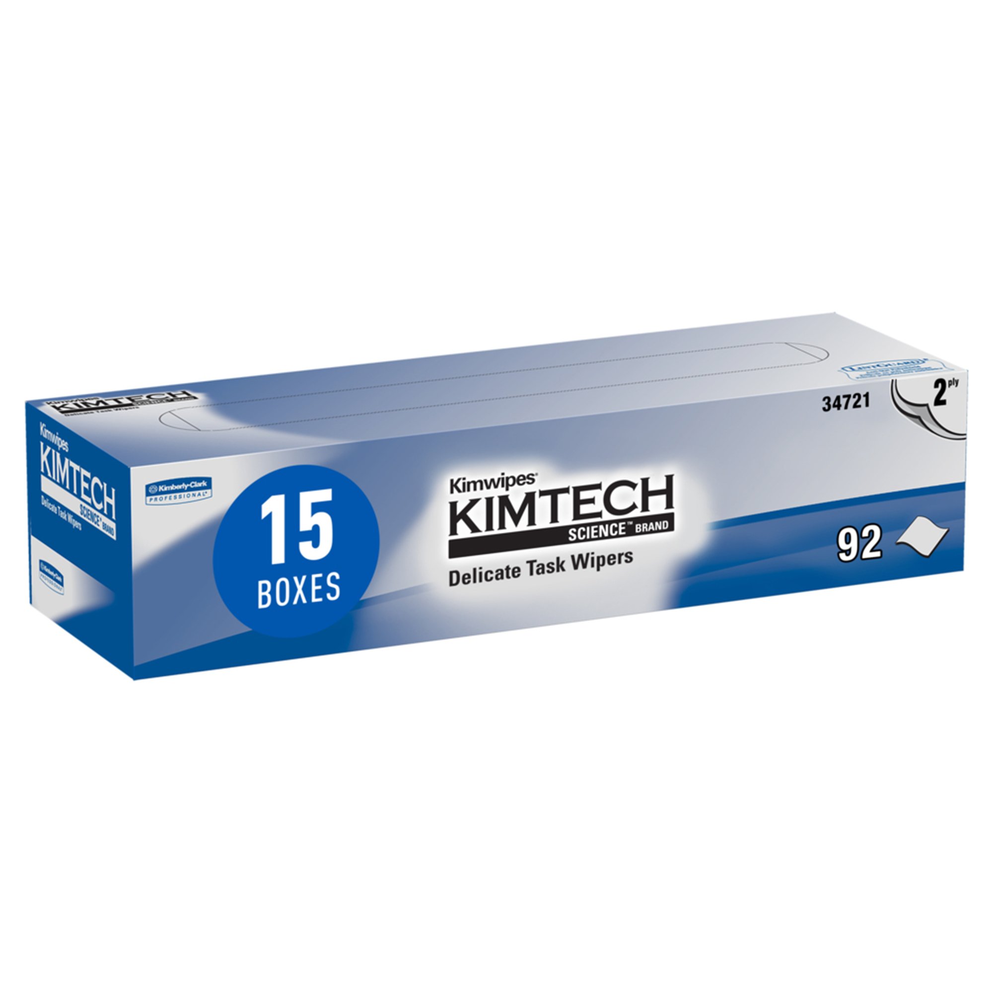Kimberly Clark 34721 - Kimtech Science™ Kimwipes™ Delicate Task Wipes, Two-Ply - 1/Box, 15/Case