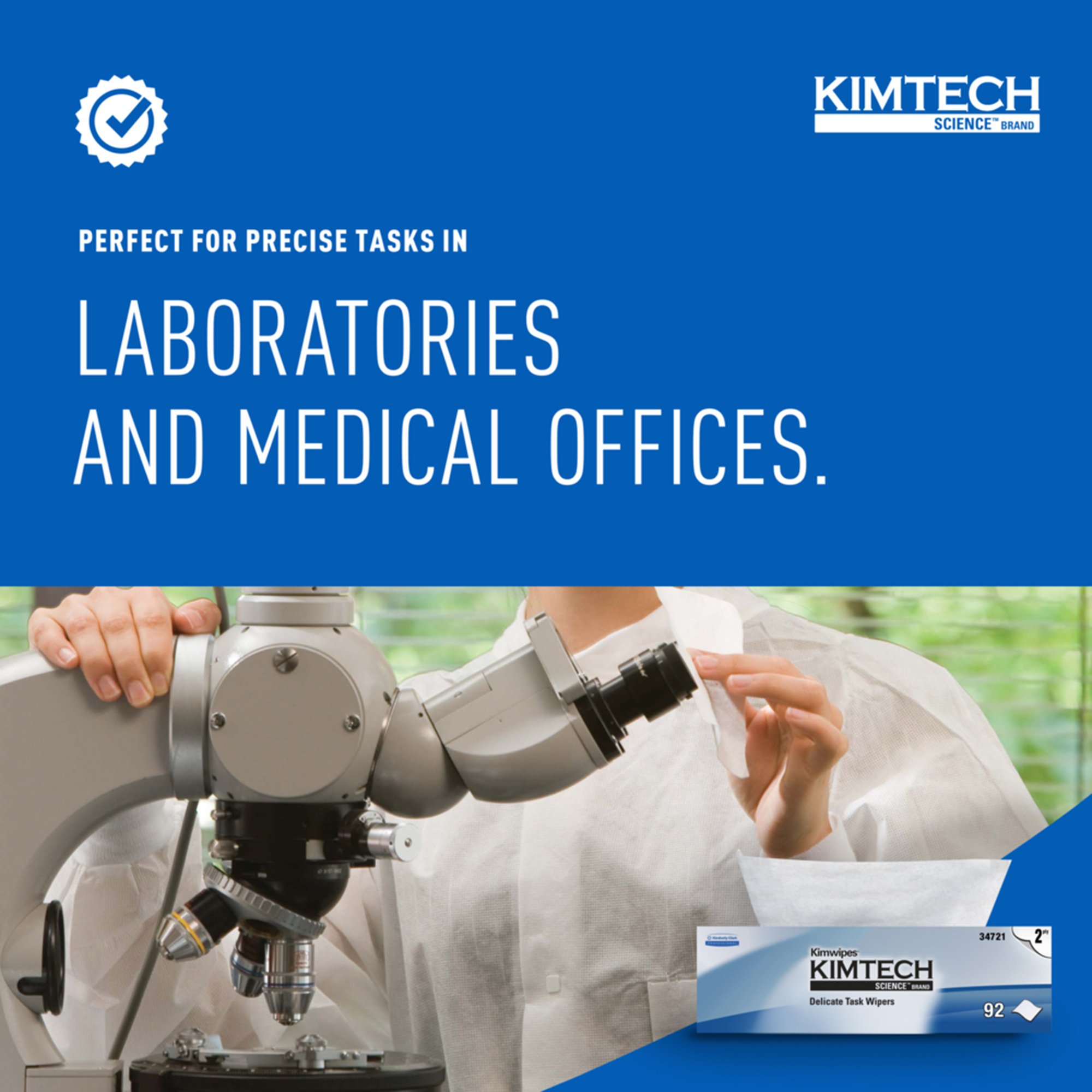 Kimberly Clark 34721 - Kimtech Science™ Kimwipes™ Delicate Task Wipes, Two-Ply - 1/Box, 15/Case