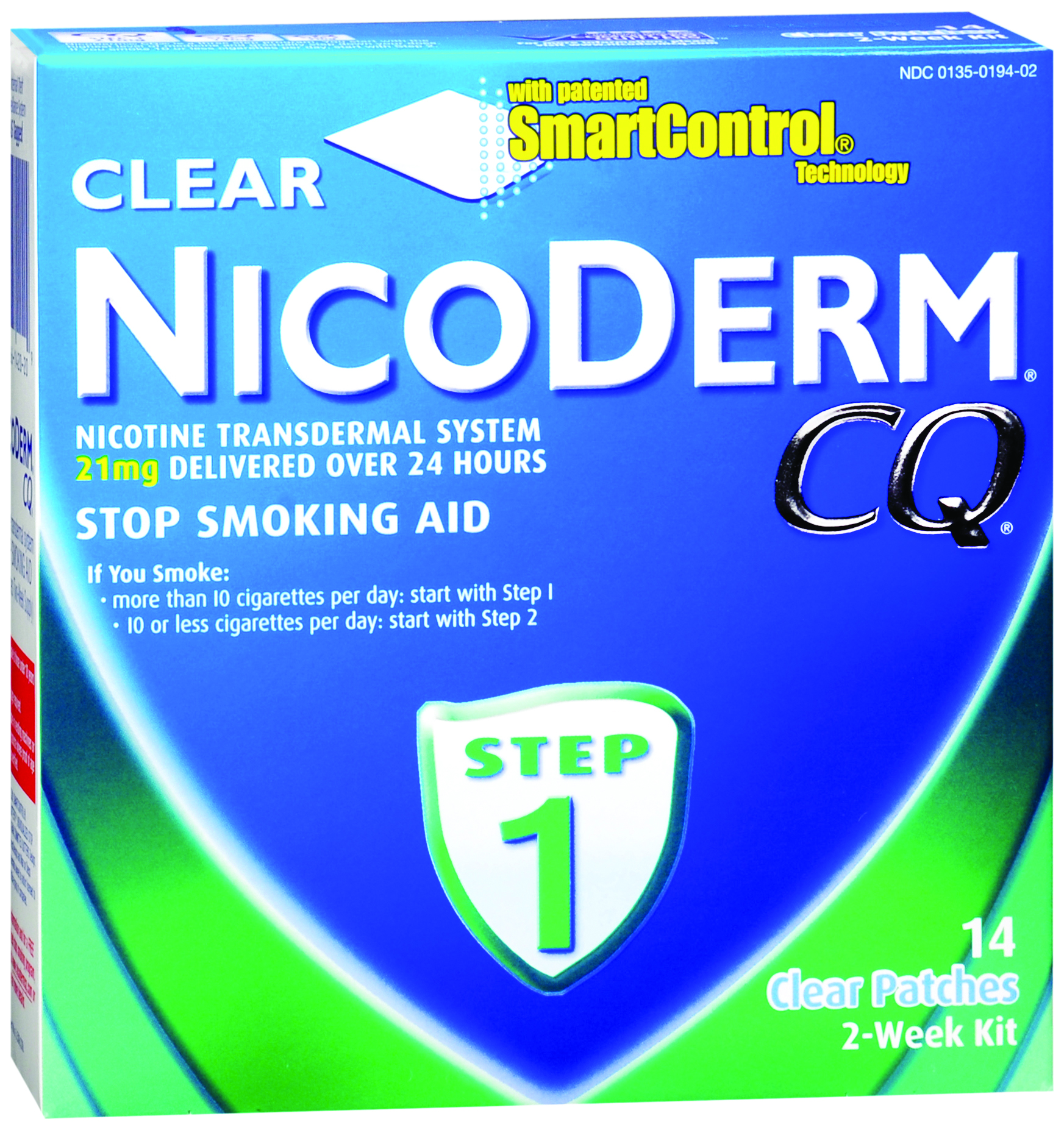 Glaxo Consumer Products - 00135019402 Nicoderm CQ® Stop Smoking Aid Clear Patches Step 1 21 mg