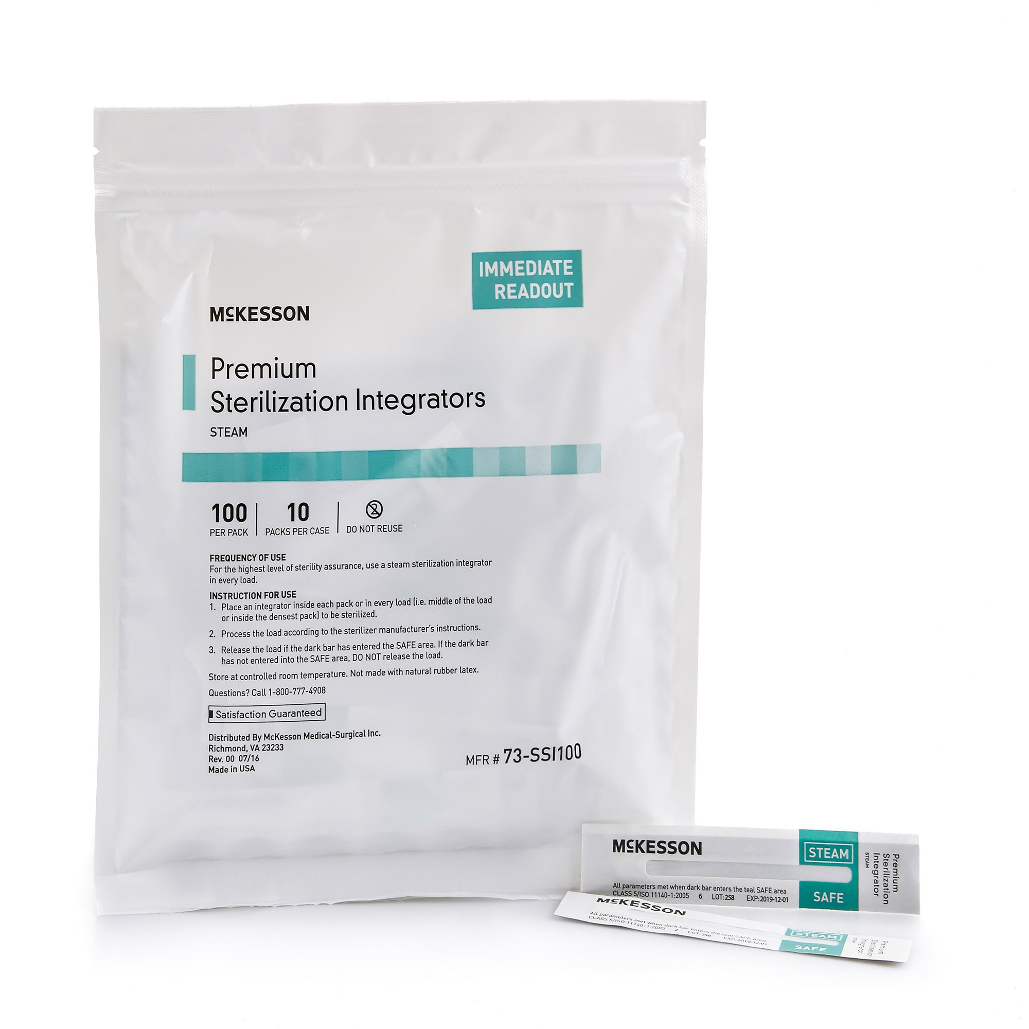 McKesson Brand 73-SSI100 - McKesson Sterilization Steam Integrator Strip - 1/Pack, 10/Case