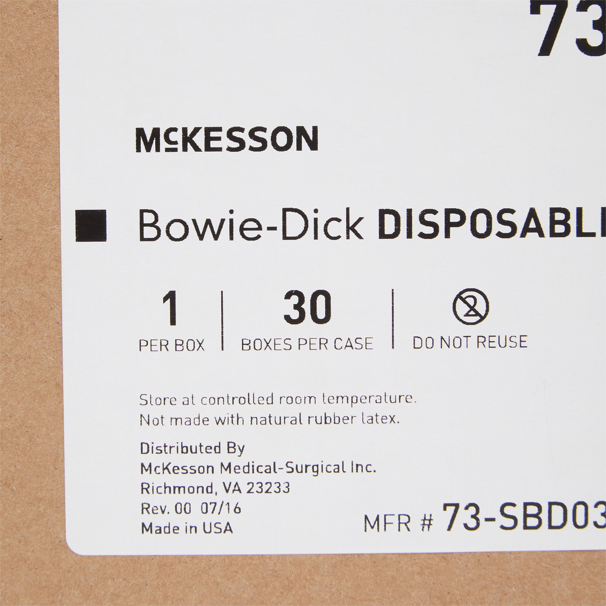 McKesson Brand 73-SBD030 - McKesson Sterilization Bowie-Dick Test Pack - 1/Each, 30/Case