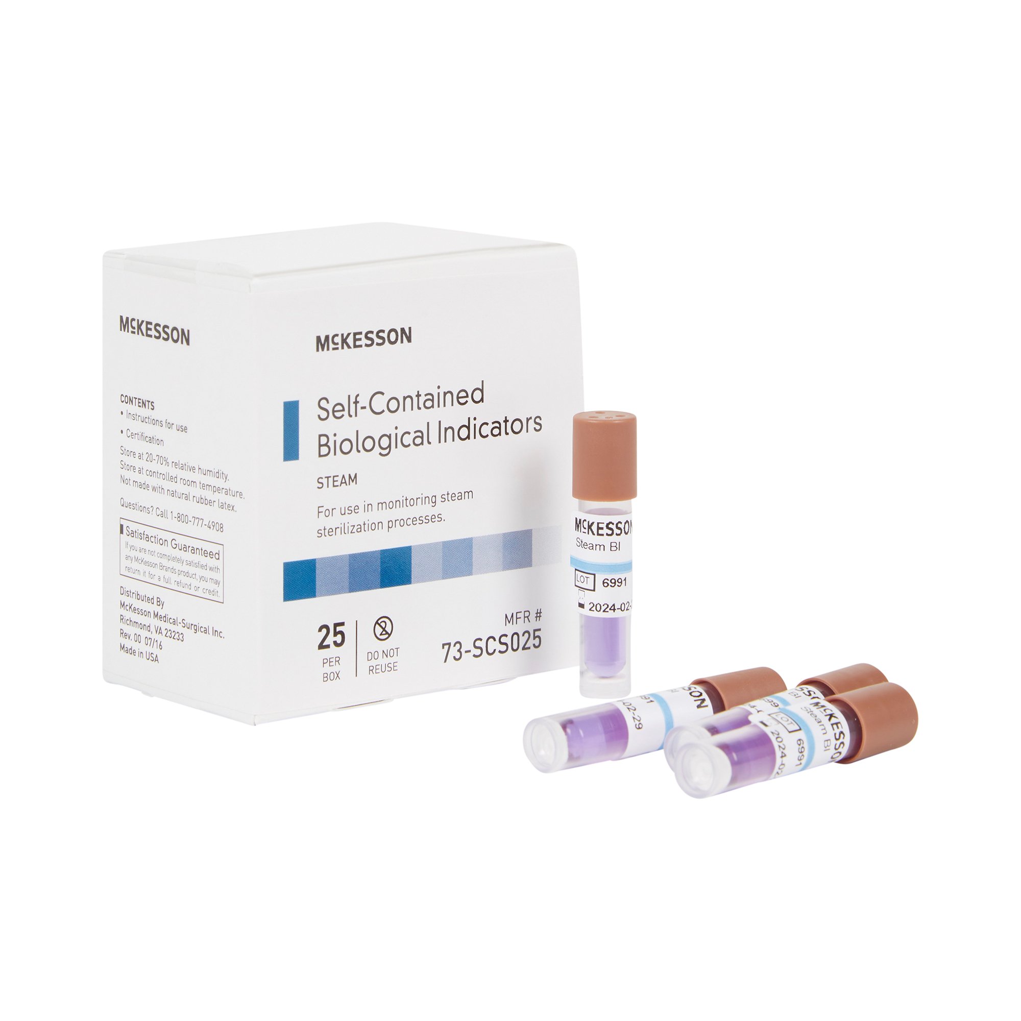 McKesson Brand 73-SCS025 - McKesson Sterilization Biological Indicator Vial - 25/Box, 250/Case