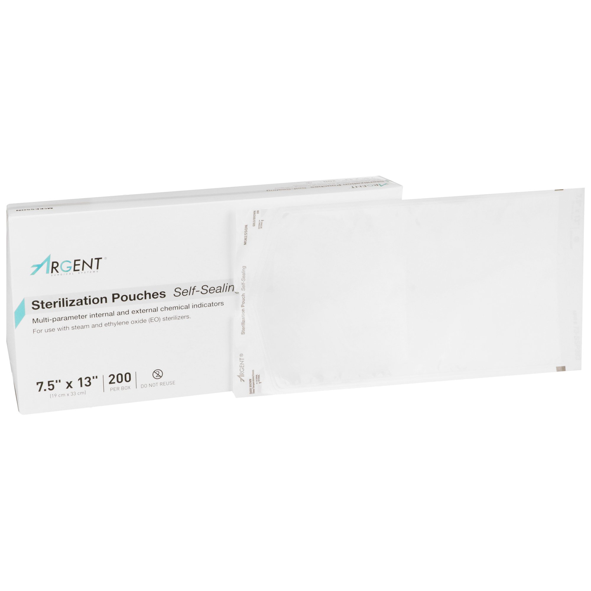 McKesson Brand 73-SSP383 - McKesson Argent® Sure-Check® Sterilization Pouch, 7.5 x 13 Inch - 200/Box, 1000/Case
