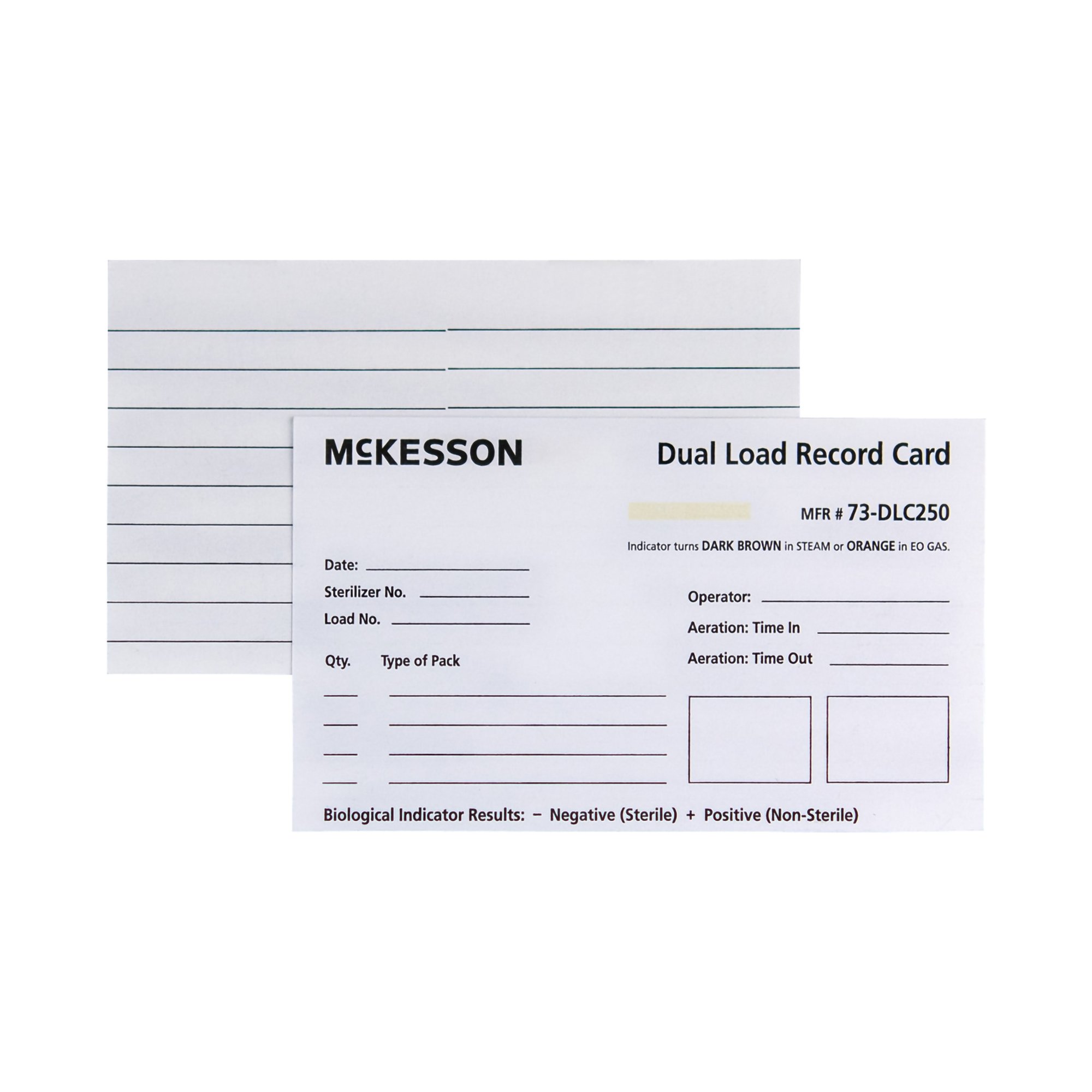 McKesson Brand 73-DLC250 - McKesson Sterilization Record Card - 250/Pack, 2500/Case