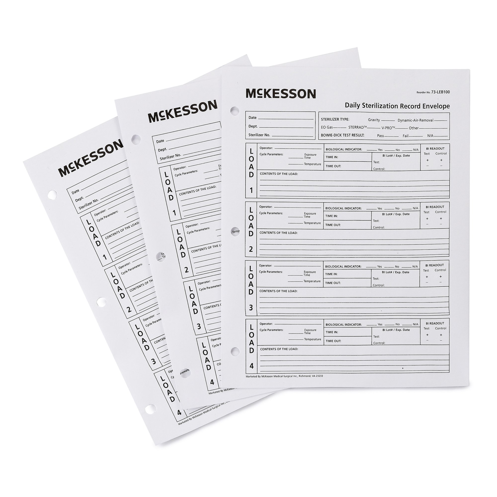 McKesson Brand 73-LEB100 - McKesson Sterilization Record Envelope - 100/Pack, 1000/Case