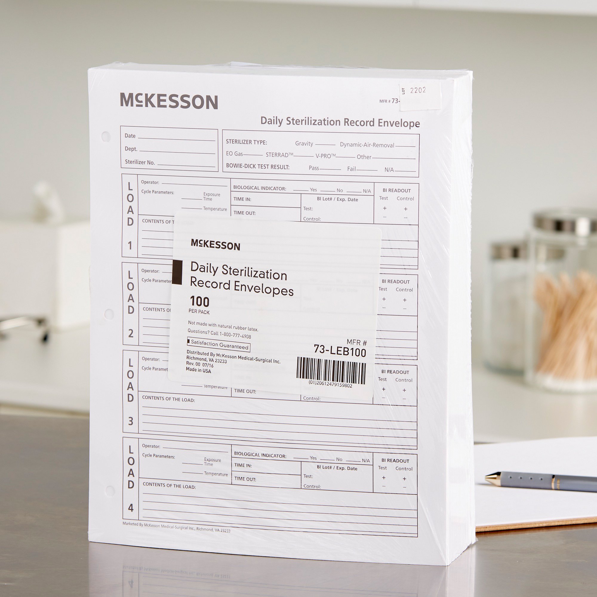 McKesson Brand 73-LEB100 - McKesson Sterilization Record Envelope - 100/Pack, 1000/Case