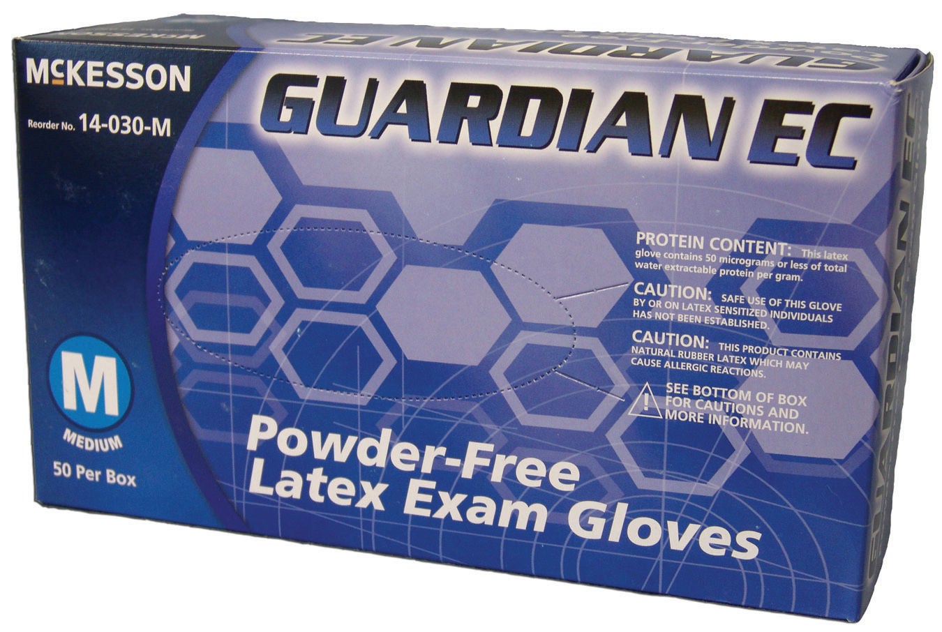McKesson Brand - 14-030-S Exam Glove McKesson GUARDIAN™ EC Small 50 per Box NonSterile Latex Extended Cuff Length Textured Fingertips Blue Not Rated