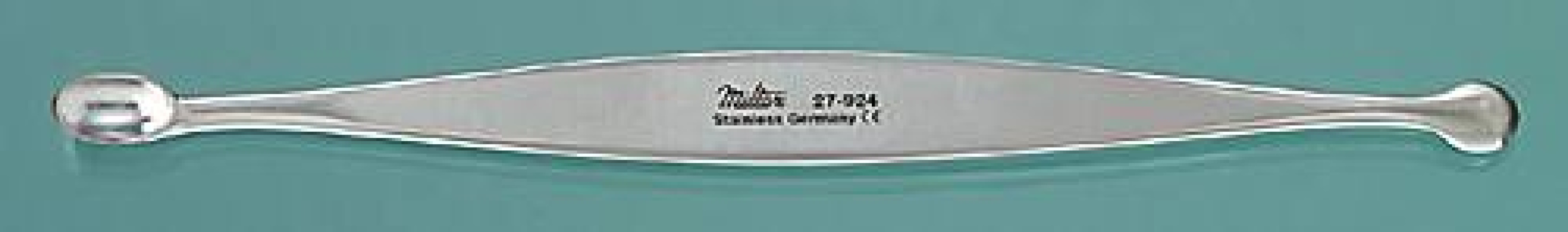 Integra Lifesciences - 27-926 Bone Curette Miltex® Volkmann 6-1/2 Inch Length Double-ended Handle 8 X 14 mm Tip / 10 mm Tip Oval Cup Tip / Round Cup Tip