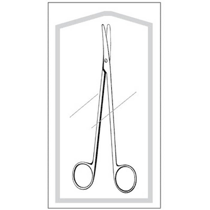 Sklar - 96-2682 Dissecting Scissors Econo Sterile™ Metzenbaum 7 Inch Length Floor / Office Grade Pakistani Stainless Steel Sterile Finger Ring Handle Curved Blunt Tip / Blunt Tip