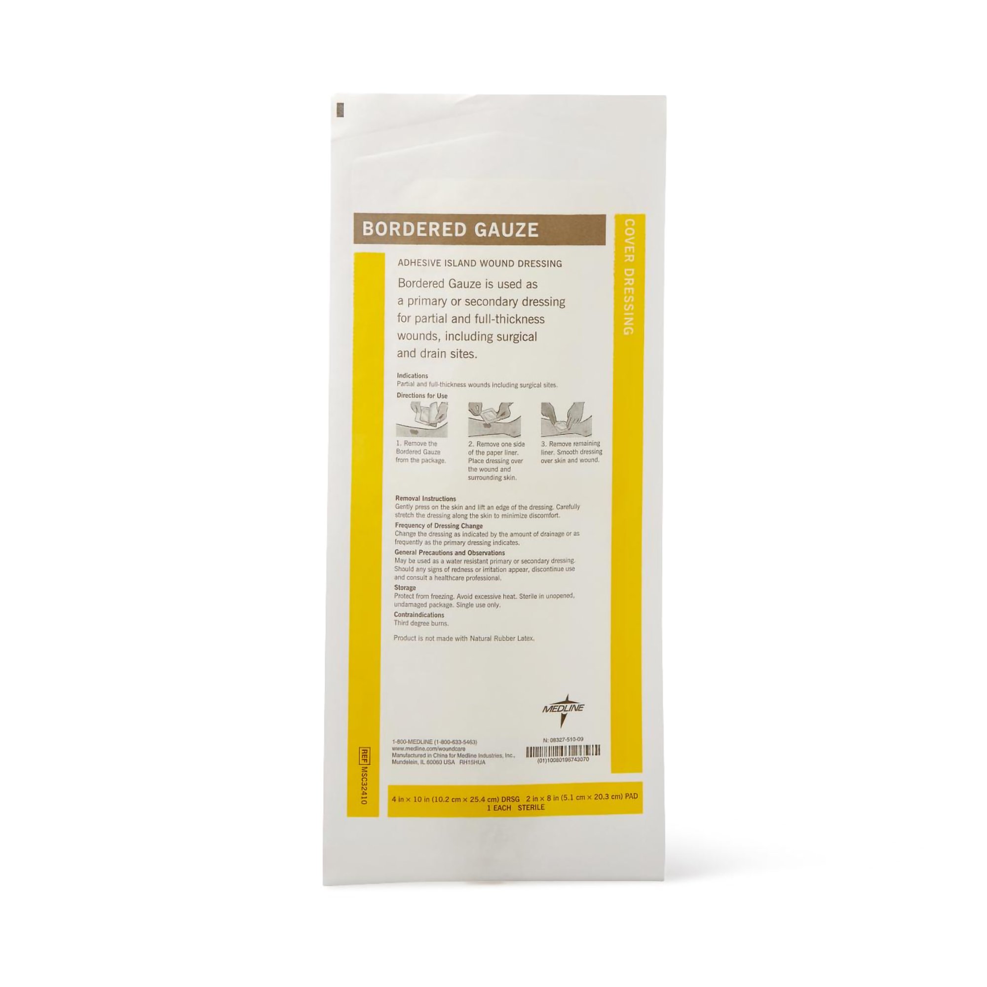 Medline MSC32410 - Medline White Island Dressing, 4 x 10 Inch - 1/Each, 15/Box, 150/Case