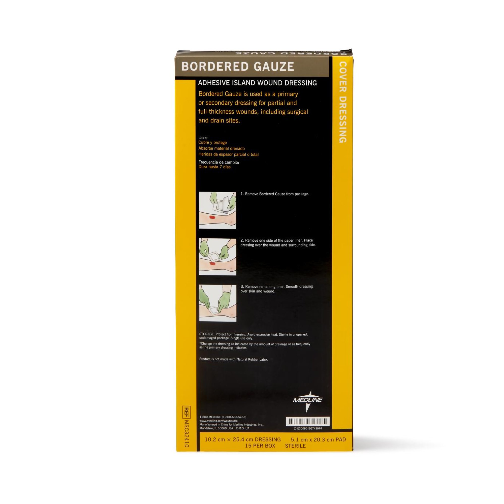 Medline MSC32410 - Medline White Island Dressing, 4 x 10 Inch - 1/Each, 15/Box, 150/Case