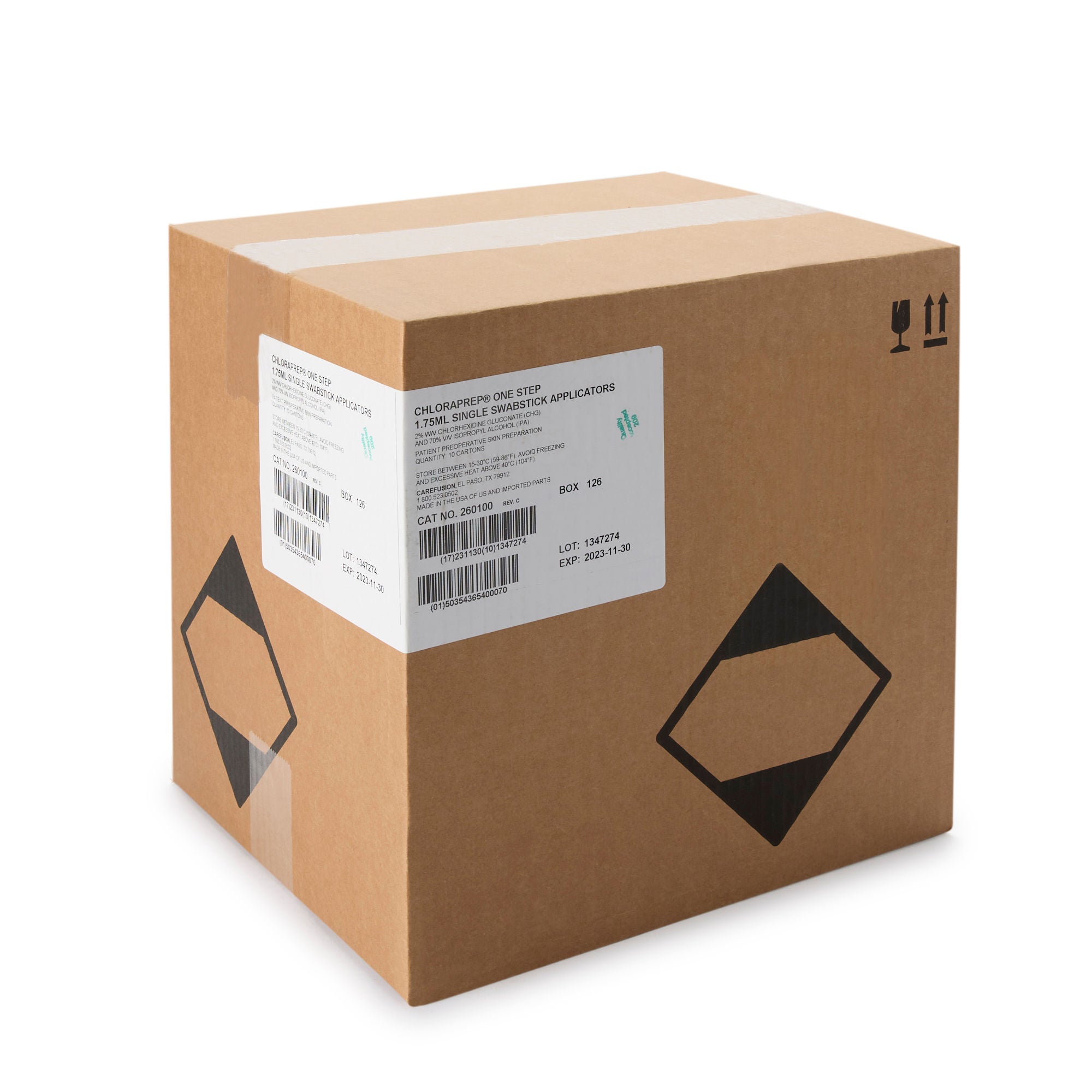 BD 260100 - ChloraPrep® One-Step Prep Solution 1.75 mL Applicator - 48/Carton