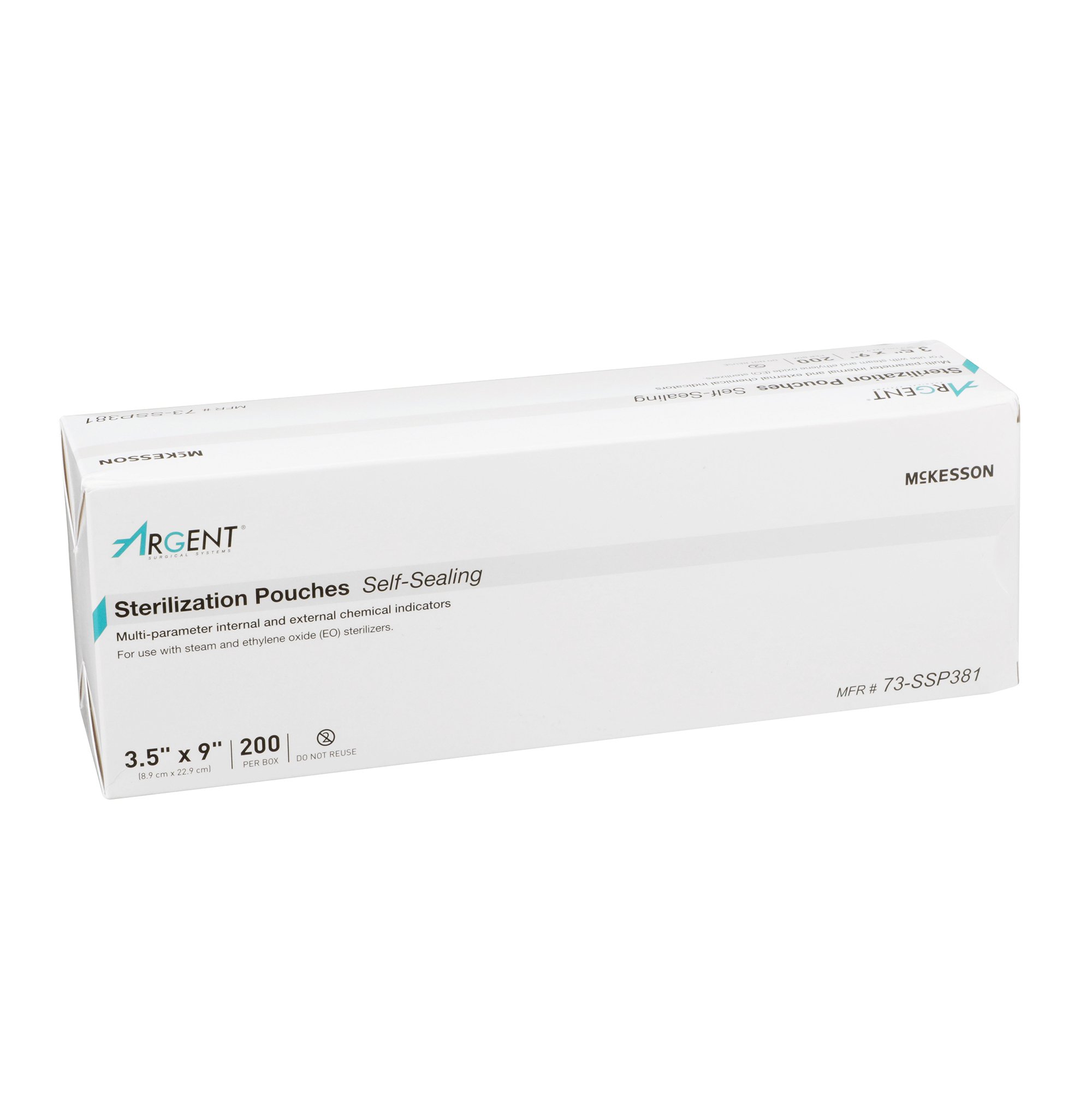McKesson Brand 73-SSP381 - McKesson Argent® Sure-Check® Sterilization Pouch, 3.5 x 9 Inch - 1/Box, 10/Case