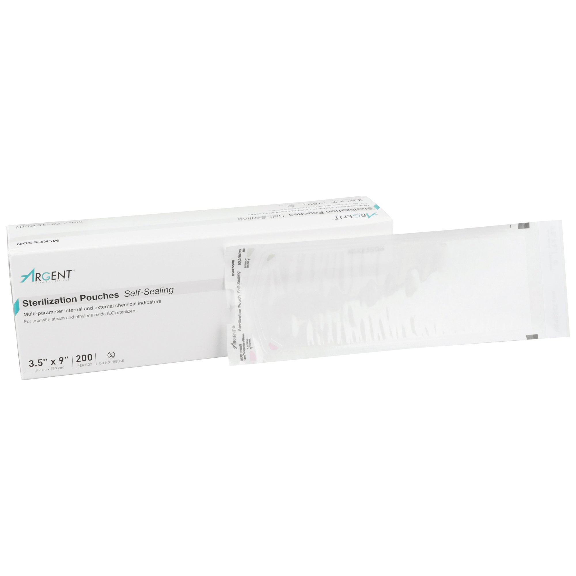 McKesson Brand 73-SSP381 - McKesson Argent® Sure-Check® Sterilization Pouch, 3.5 x 9 Inch - 1/Box, 10/Case