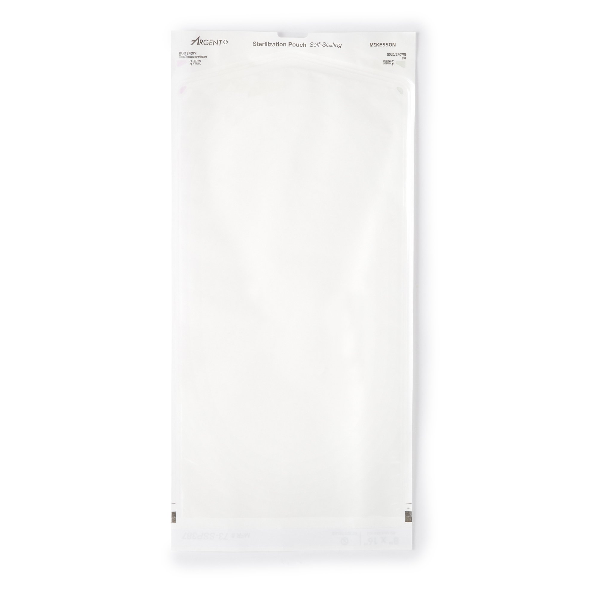 McKesson Brand 73-SSP387 - McKesson Argent® Sure-Check® Sterilization Pouch, 8 x 16 Inch - 1/Box, 5/Case