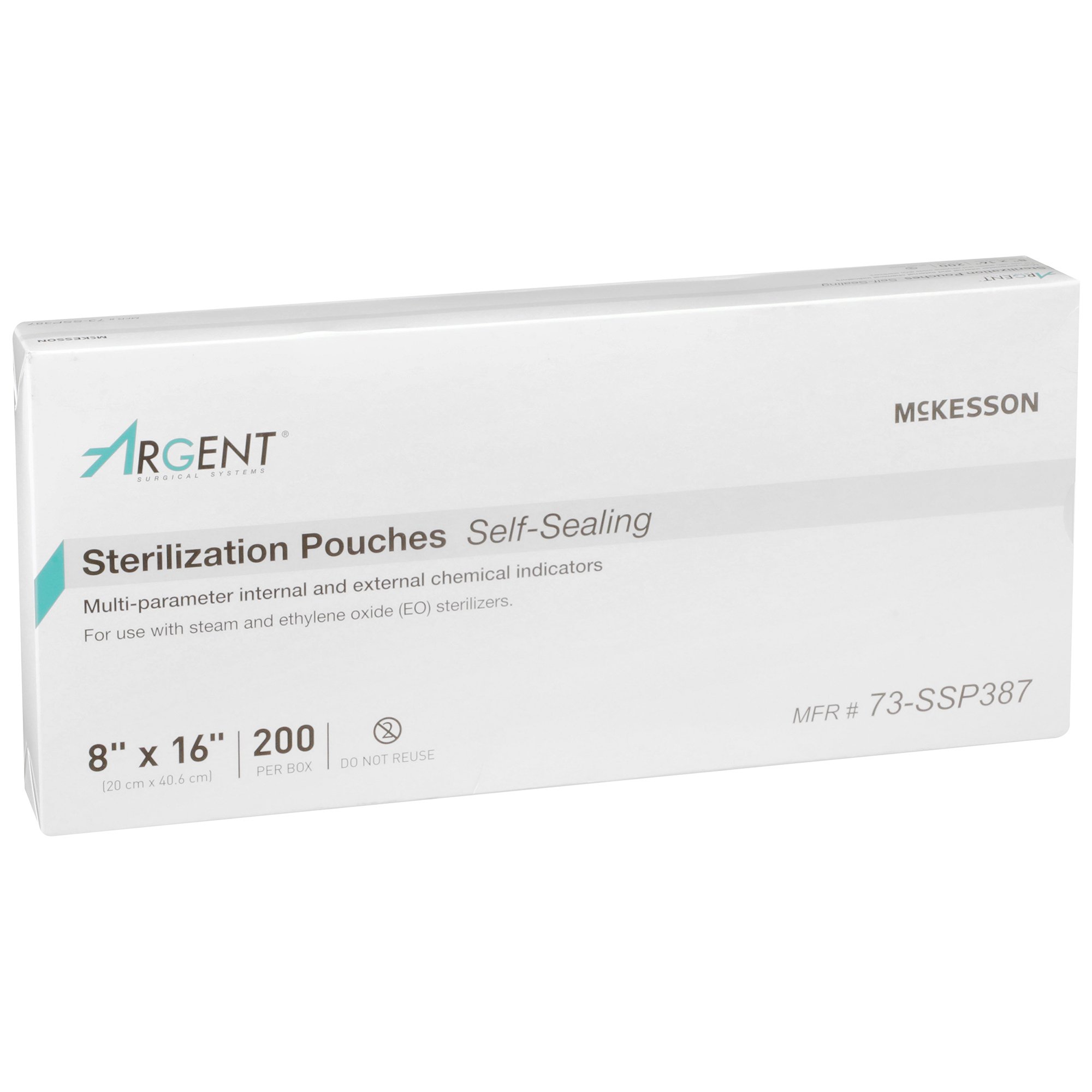 McKesson Brand 73-SSP387 - McKesson Argent® Sure-Check® Sterilization Pouch, 8 x 16 Inch - 1/Box, 5/Case