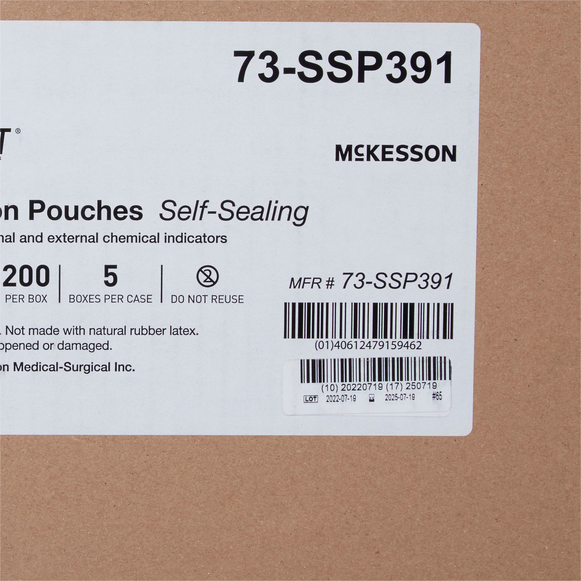 McKesson Brand 73-SSP391 - McKesson Argent® Sure-Check® Sterilization Pouch, 12 x 18 Inch - 1/Box, 5/Case