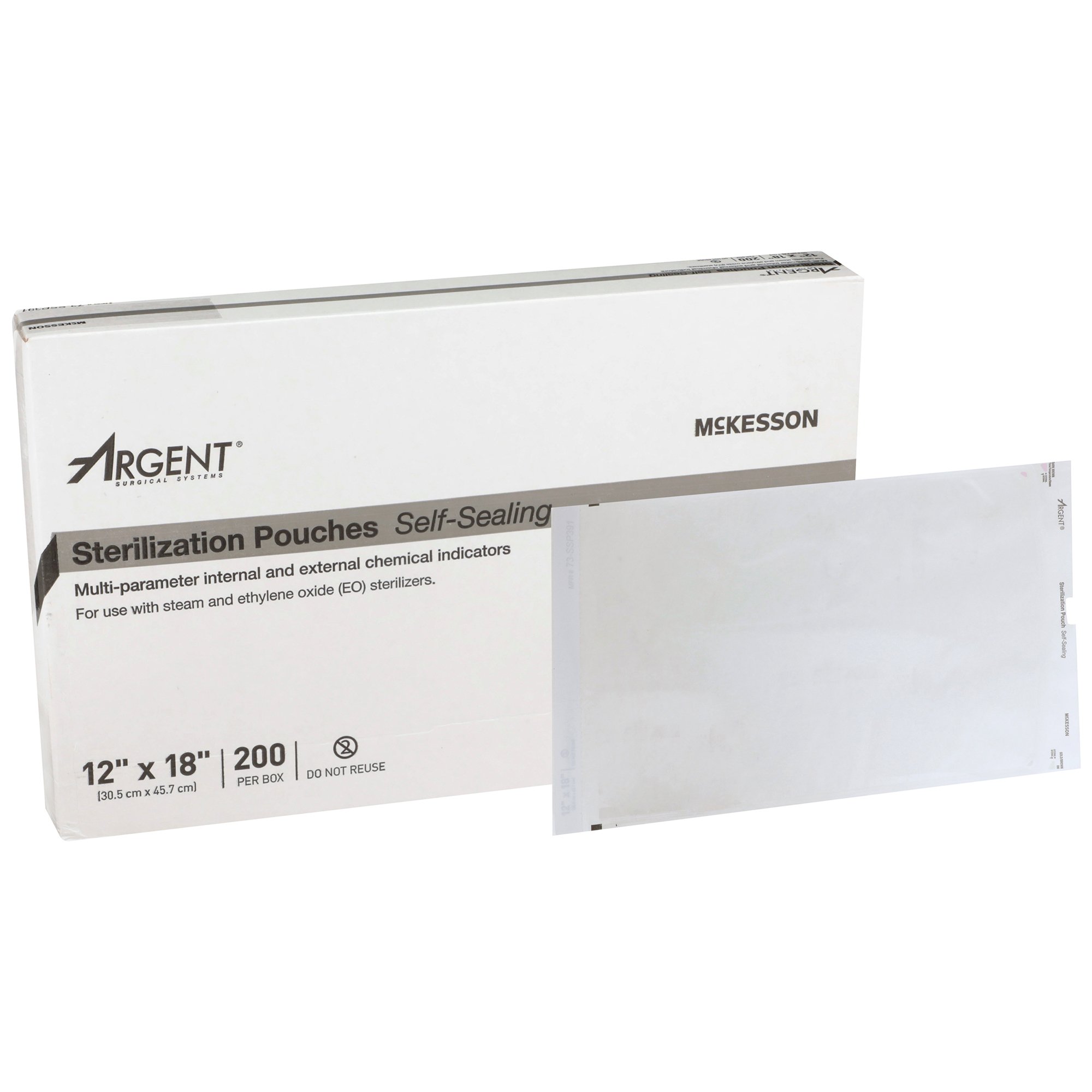 McKesson Brand 73-SSP391 - McKesson Argent® Sure-Check® Sterilization Pouch, 12 x 18 Inch - 1/Box, 5/Case