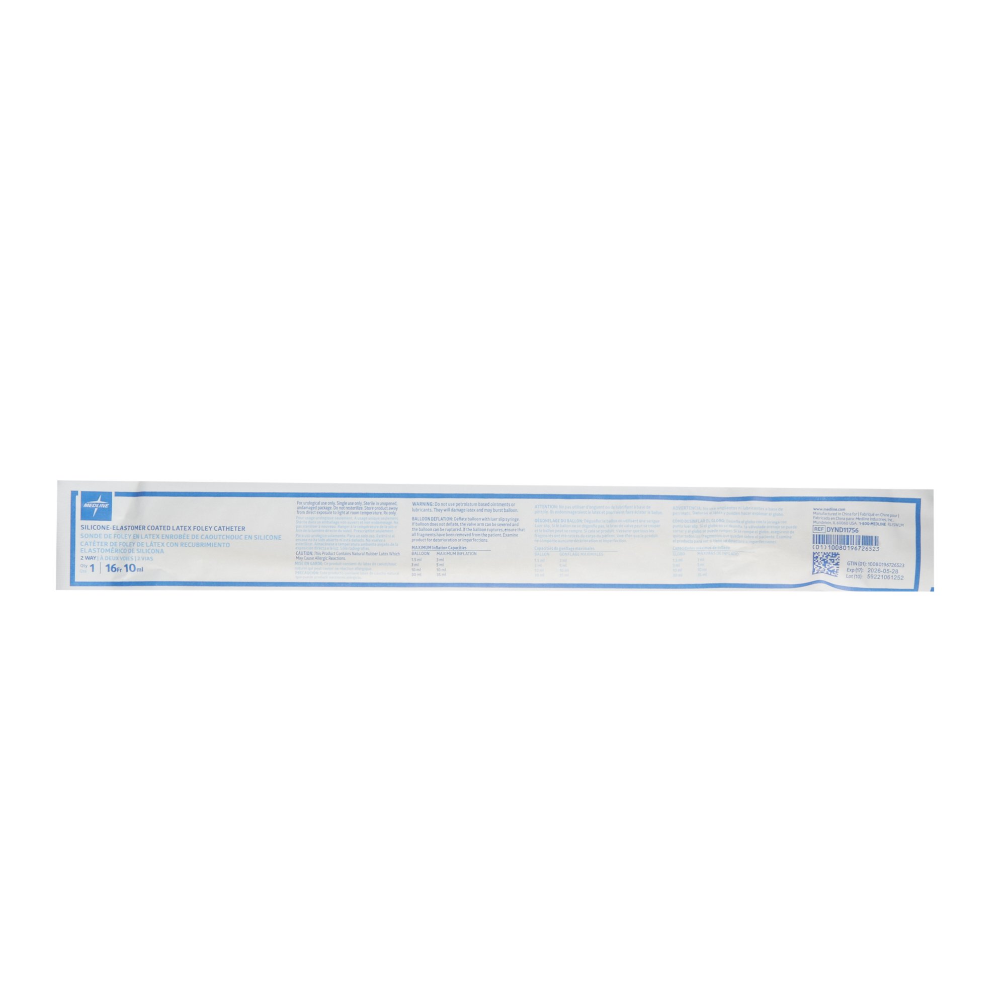 Medline DYND11756 - Medline Foley Catheter - 1/Each, 12/Case
