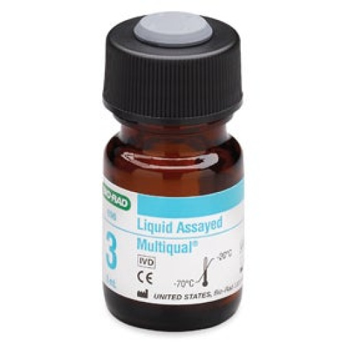 Bio-Rad Laboratories - 696 Liquid Assayed Chemistry Control Multiqual® Multiple Analytes Level 3 12 X 3 mL