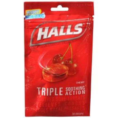 Cadbury Adams USA 31254662749 - Halls® Menthol Cherry Flavor Cold and Cough Relief - 1/Bag
