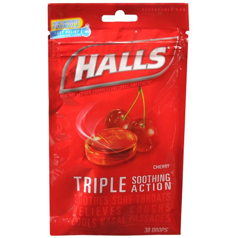 Cadbury Adams USA - 31254662749 Halls® Menthol Cherry Flavor Cold and Cough Relief