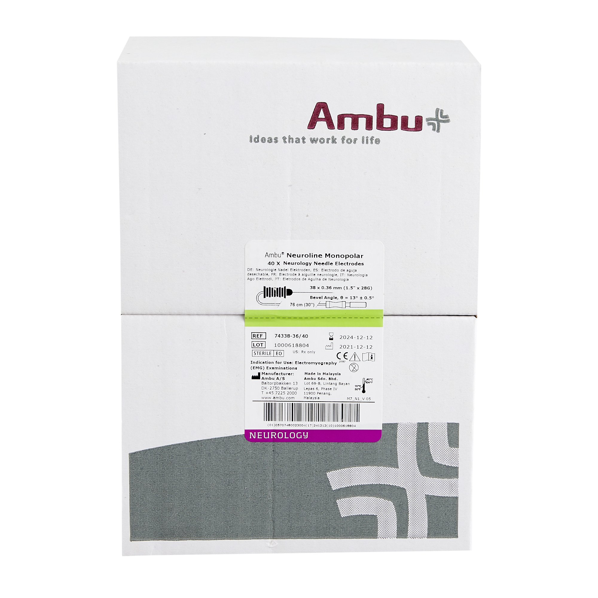 Ambu 74338-36-40 - Neuroline Monopolar Electrode - 40/Box