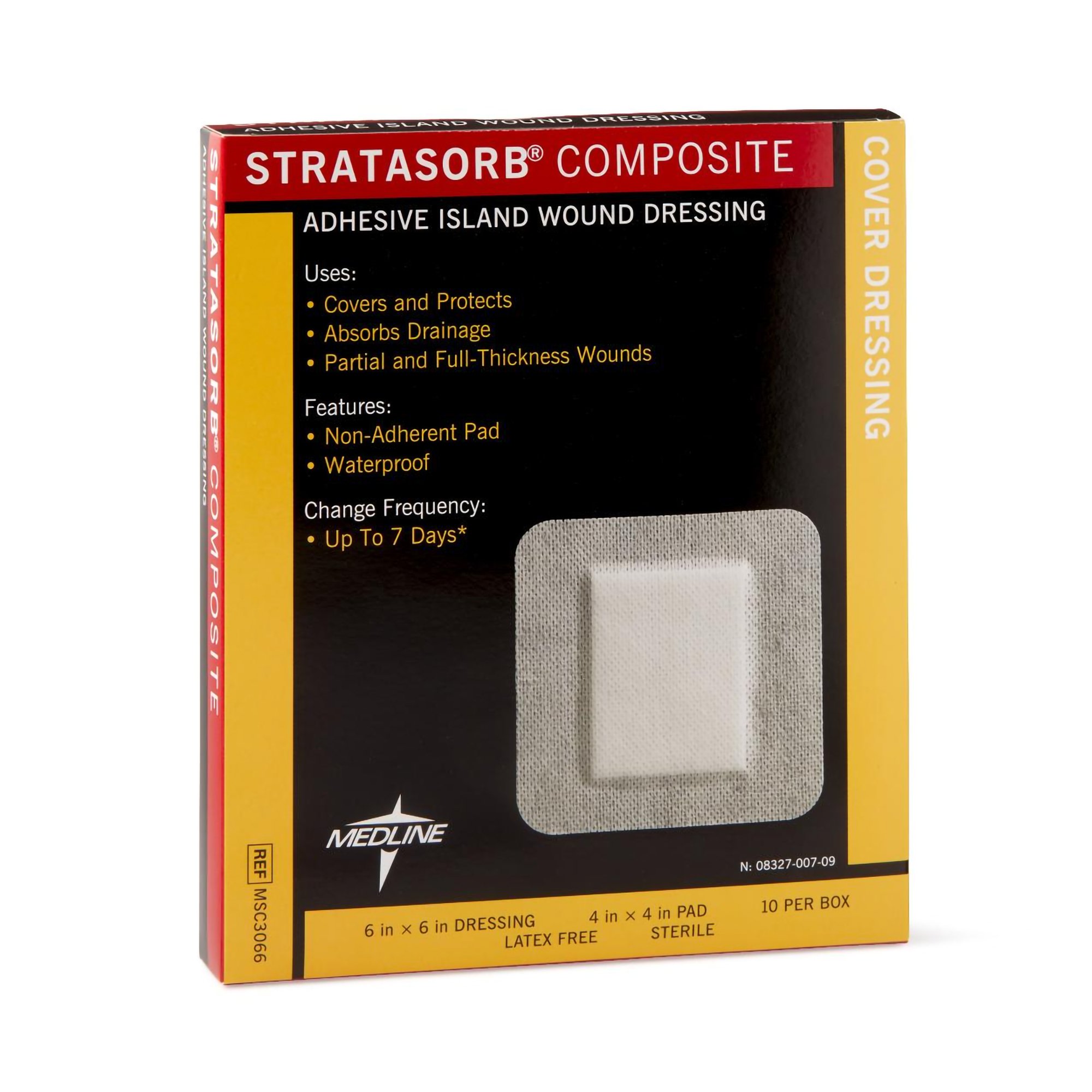 Medline MSC3066 - Stratasorb® Composite Island Dressing, 4 x 4 inch - 1/Each, 10/Box, 100/Case