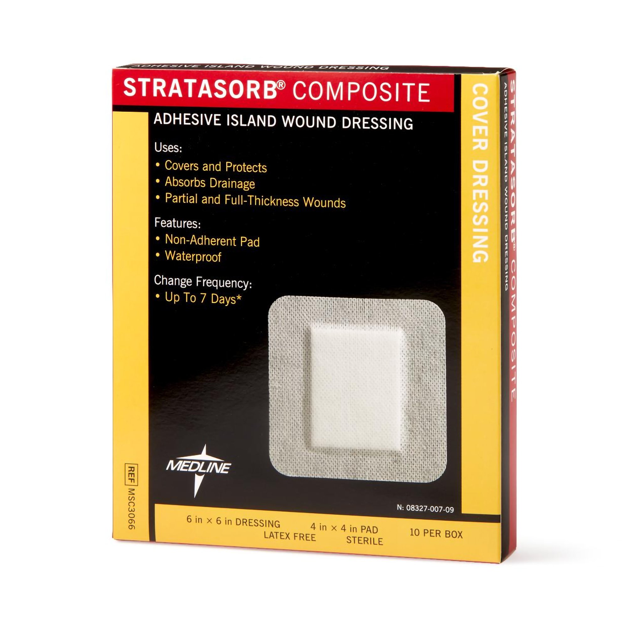 Medline MSC3066 - Stratasorb® Composite Island Dressing, 4 x 4 inch - 1/Each, 10/Box, 100/Case