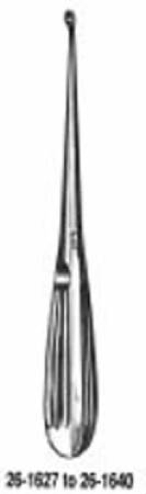 Integra Lifesciences - 26-1627 Spinal Fusion Curette Miltex® Hibbs-Spratt 9 Inch Length Hollow Handle with Grooves Size 000 Tip Oval Cup Tip