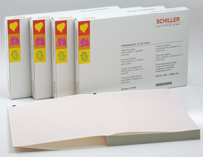Schiller America - 2.157040C Recording Chart Paper Schiller™ Z-Fold Red Grid