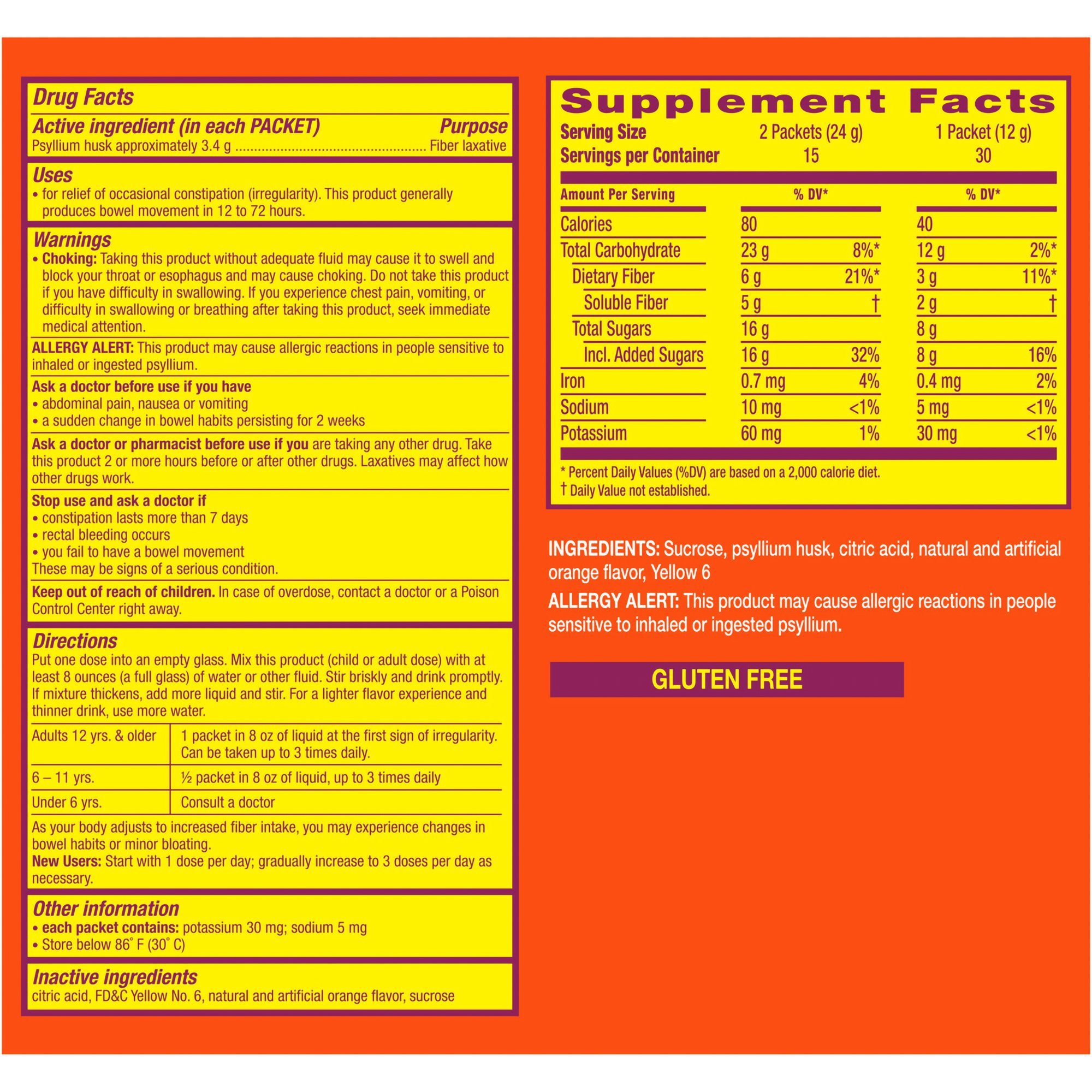 Procter & Gamble 37000002304 - Metamucil® Psyllium Fiber Supplement On-the-Go! Orange - 1/Box