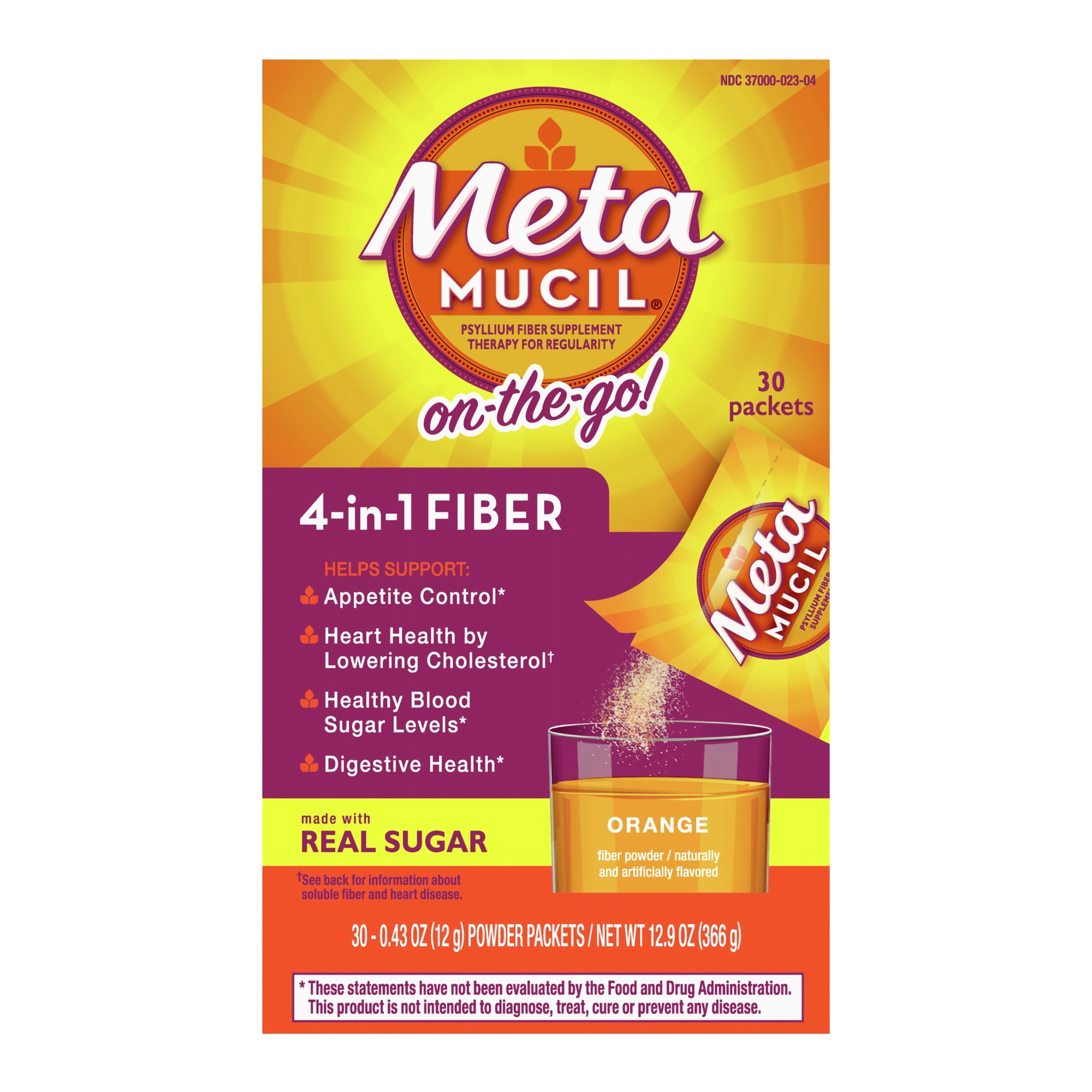 Procter & Gamble 37000002304 - Metamucil® Psyllium Fiber Supplement On-the-Go! Orange - 1/Box