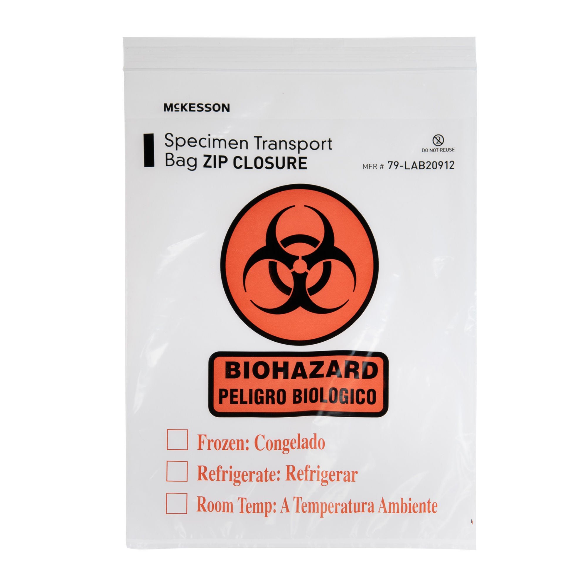 McKesson Brand - 79-LAB20912 McKesson Specimen Transport Bag with Document Pouch