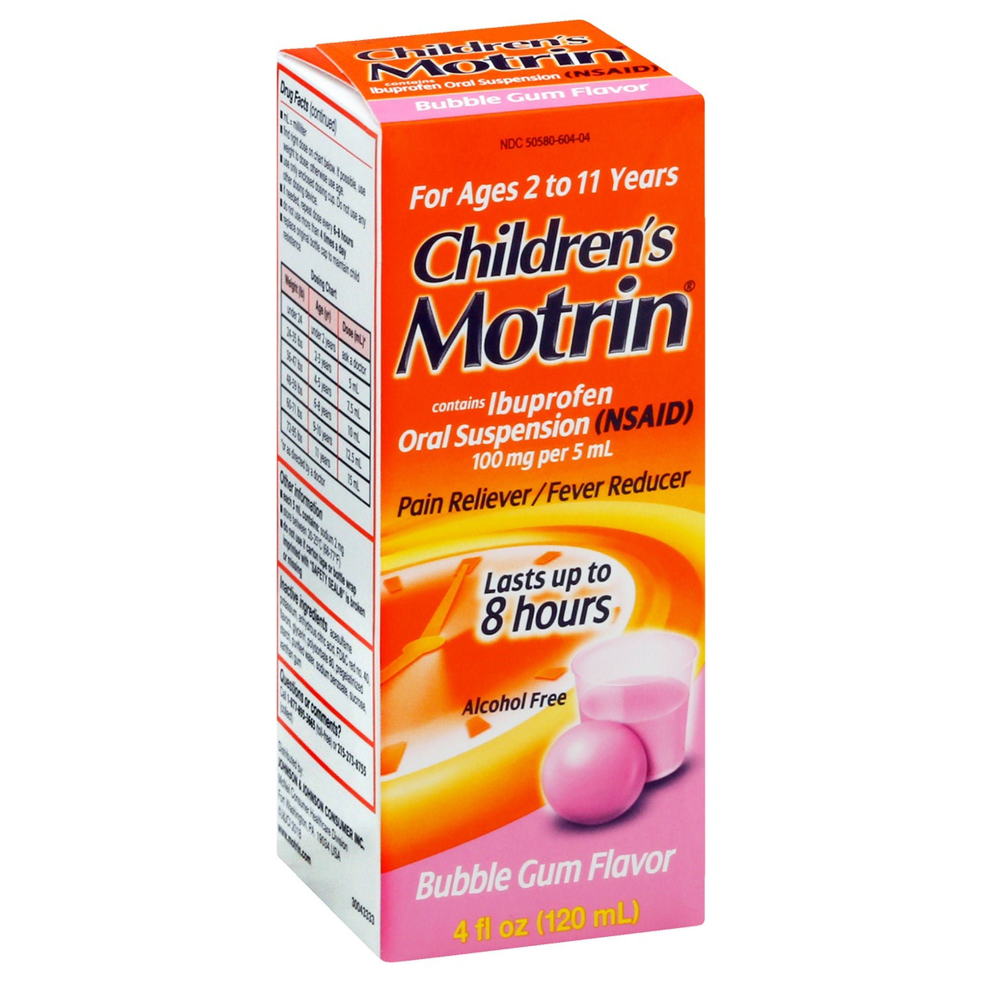 J & J Sales - 50580060404 Motrin Children's Oral Suspension Bubblegum Flavor