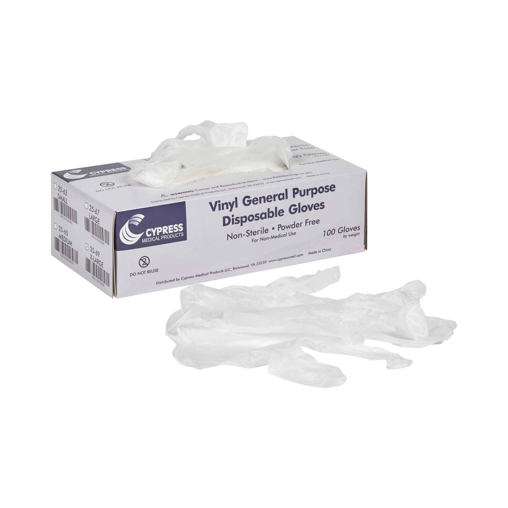 McKesson Brand - 25-69 General Purpose Glove McKesson X-Large Vinyl Translucent Wrist Length Beaded Cuff NonSterile