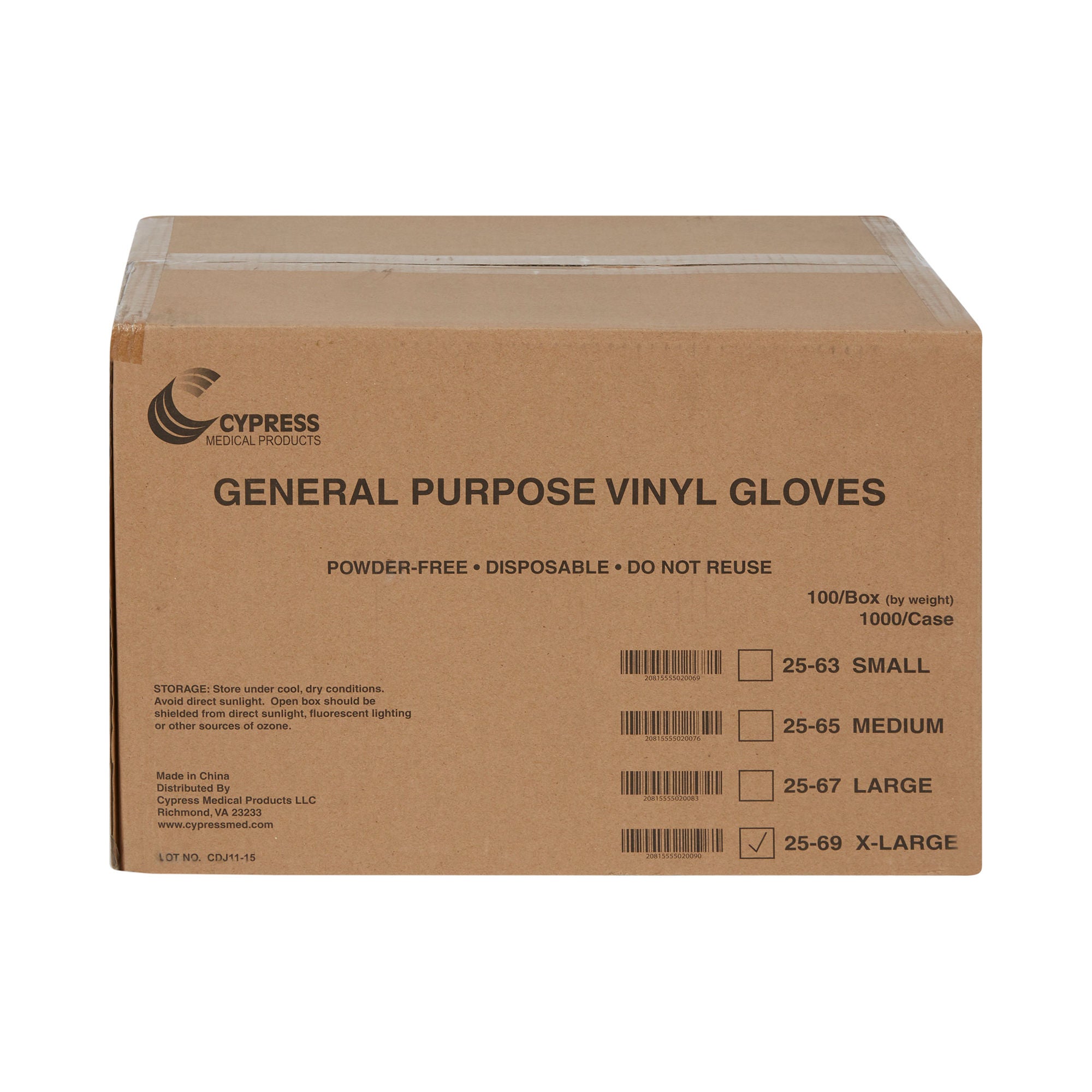 McKesson Brand - 25-69 General Purpose Glove McKesson X-Large Vinyl Translucent Wrist Length Beaded Cuff NonSterile