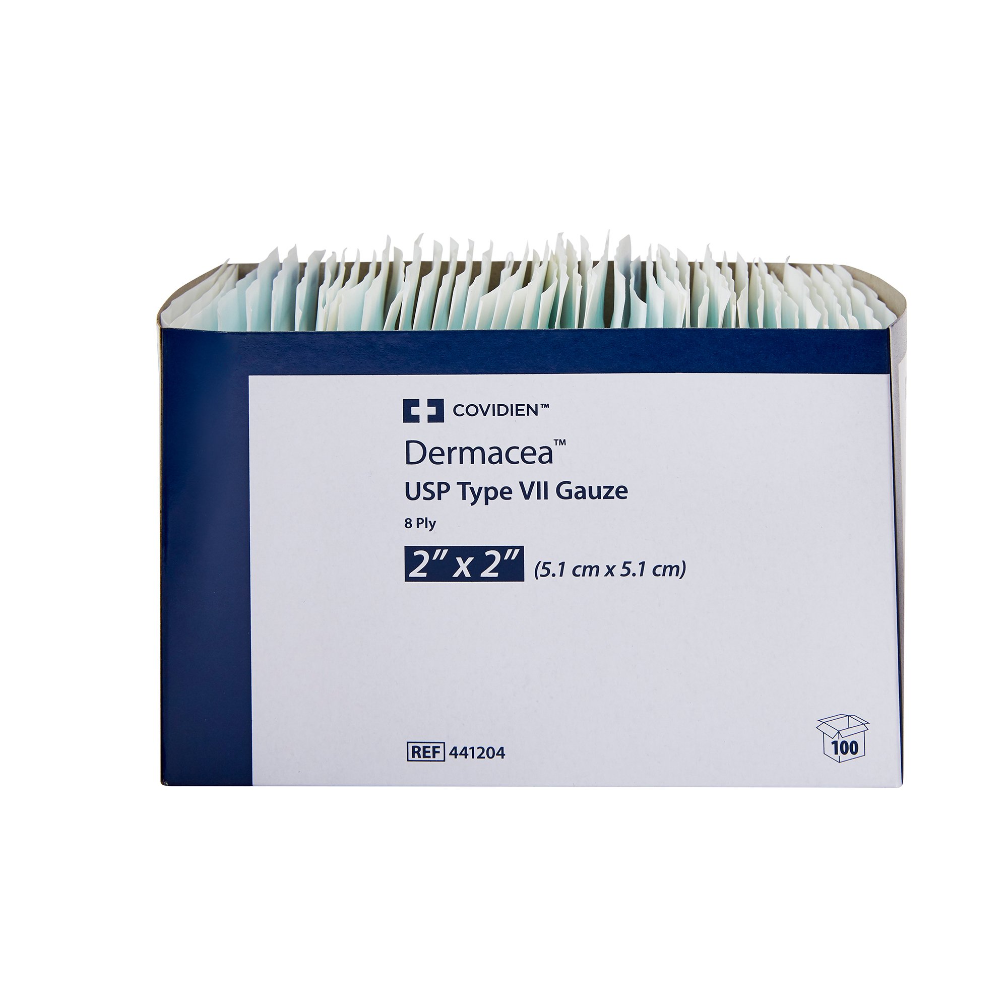 Cardinal 441204 - Dermacea™ Sterile USP Type VII Gauze Sponge, 2 x 2 Inch, Eight-Ply - 1/Pack, 50/Box, 1500/Case