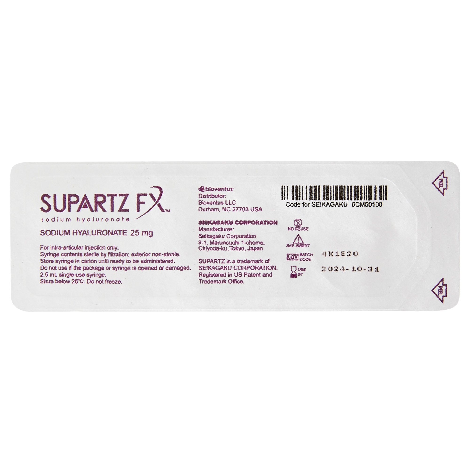 Supartz FX Osteoarthritis Agent 7156-4444 by Bioventus