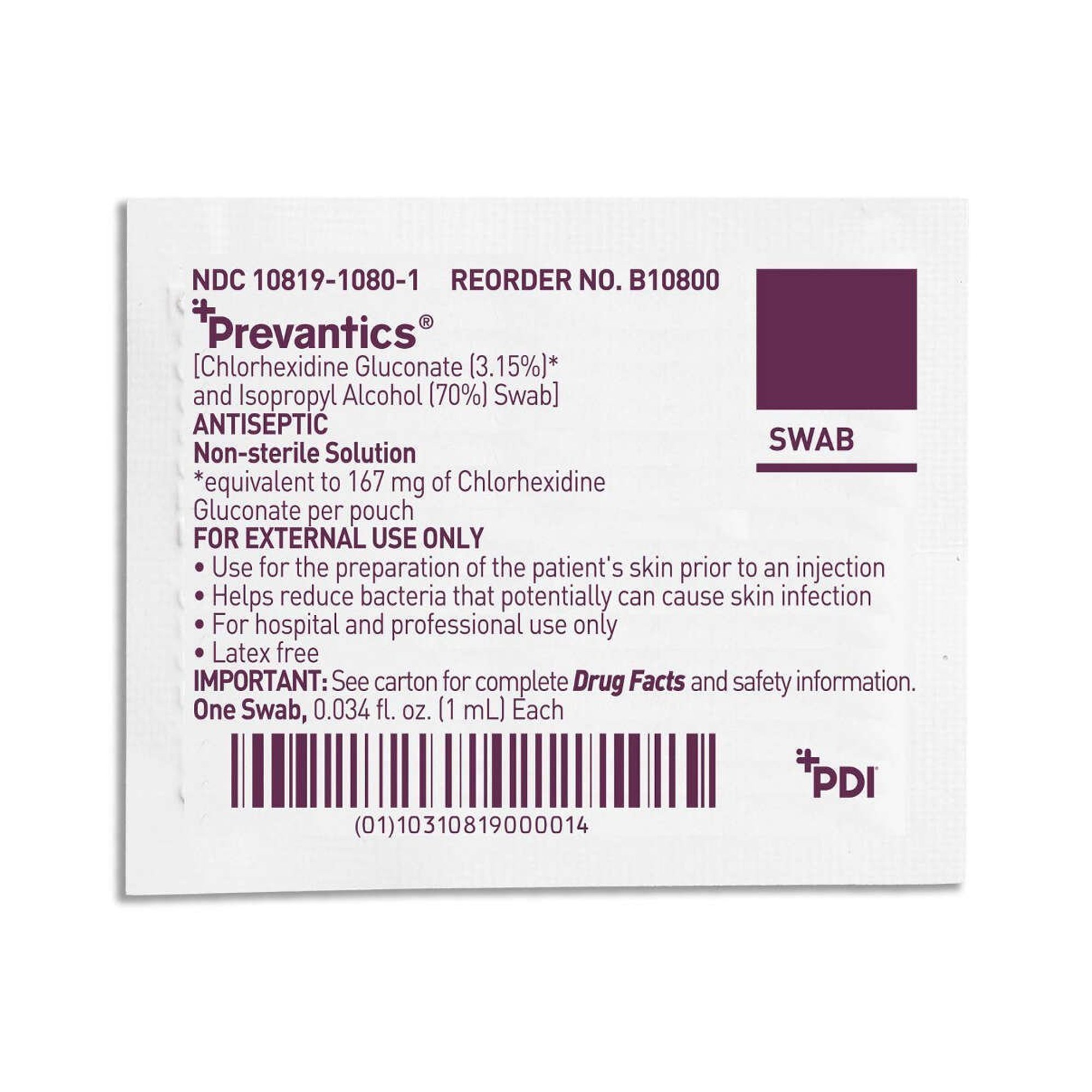 Professional Disposables - B10800 Prevantics® Swab