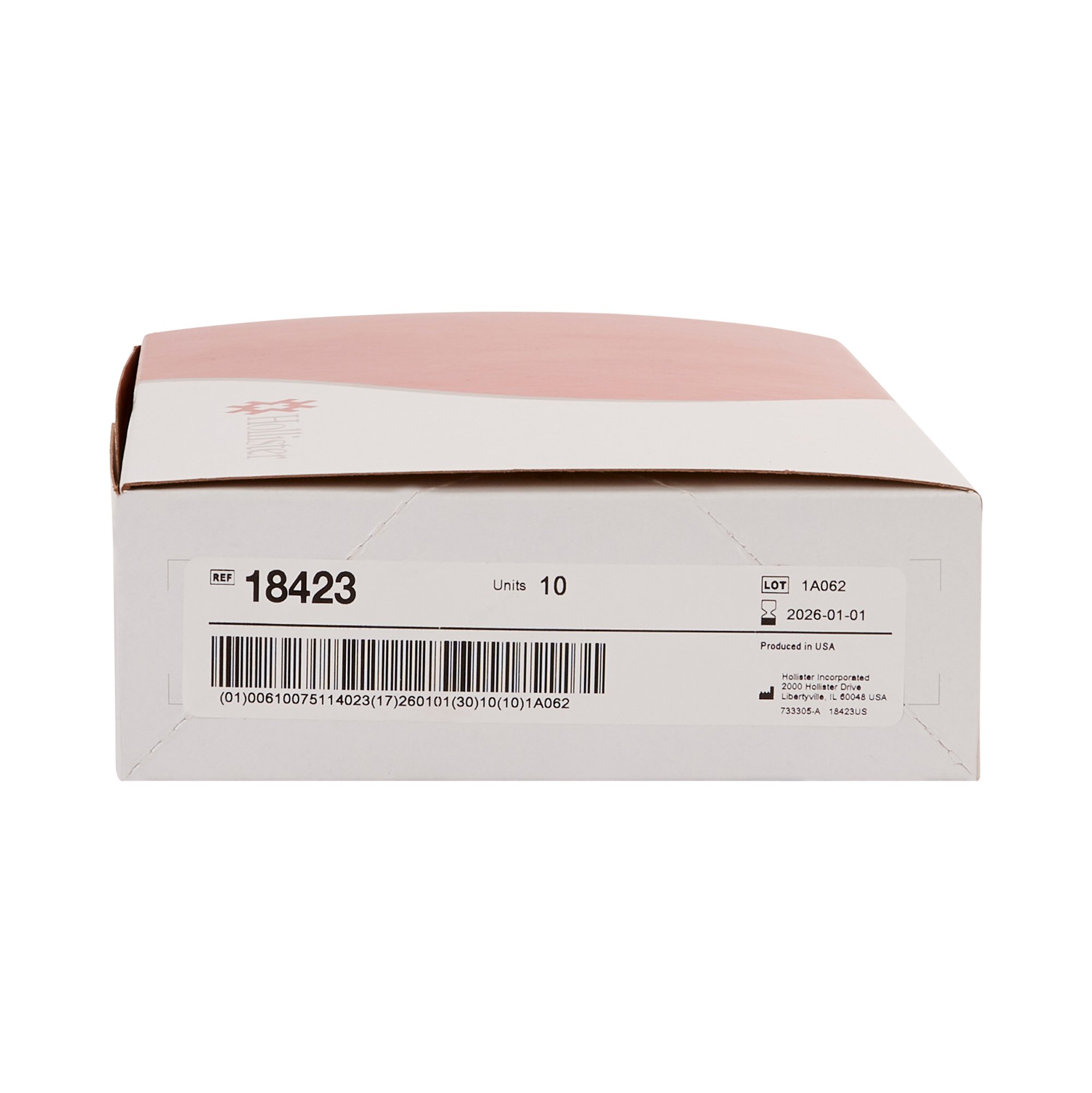 Hollister 18423 - New Image™ Two-Piece Ultra-Clear Urostomy Pouch, 57 mm Flange, Red Match - 10/Box
