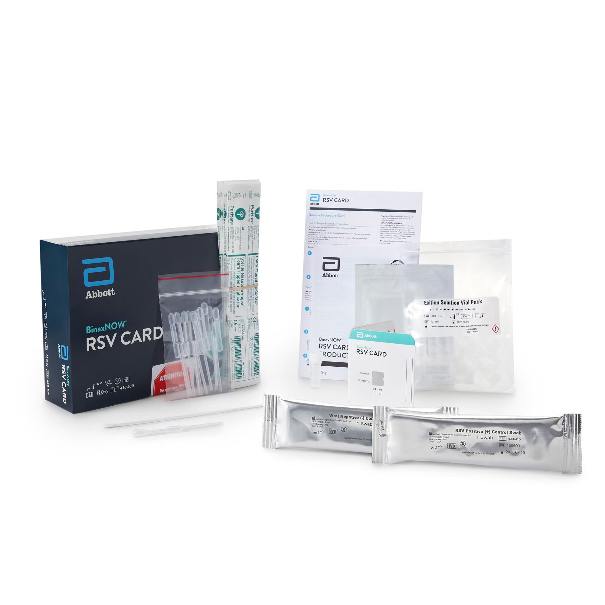 Abbott Rapid Dx North America LLC - 430100 Respiratory Test Kit BinaxNOW® Respiratory Syncytial Virus Test (RSV) 10 Tests CLIA Waived