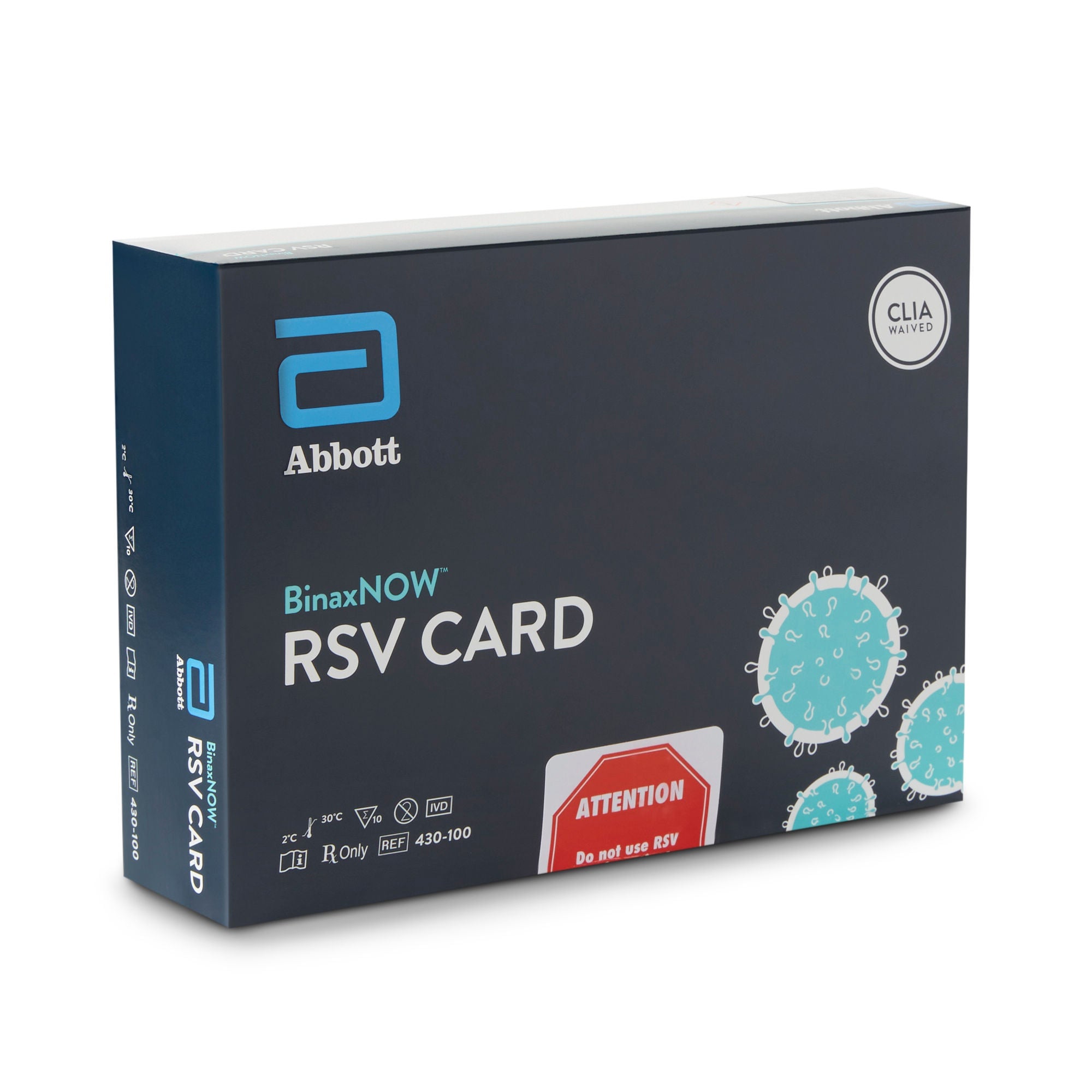 Abbott Rapid Dx North America LLC - 430100 Respiratory Test Kit BinaxNOW® Respiratory Syncytial Virus Test (RSV) 10 Tests CLIA Waived