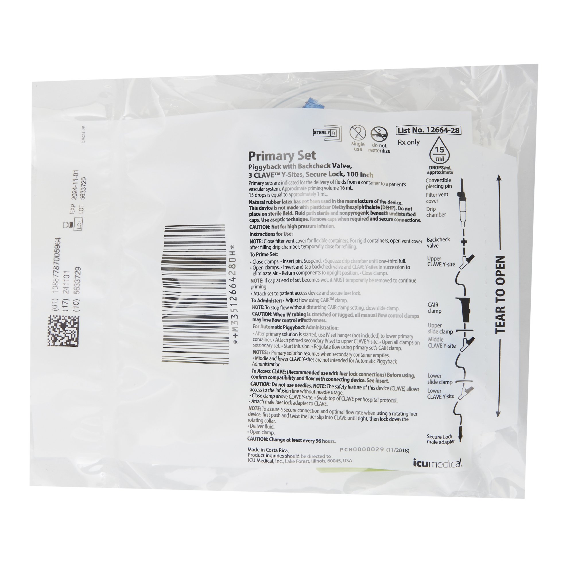ICU Medical - 1266428 LifeShield® Primary Administration Set